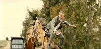 Bond uses excavator to get into train in Skyfall