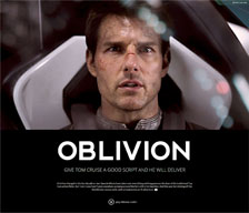 Oblivion: give Tom Cruise a good script and he will deliver