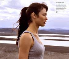 Olga Kurylenko crashes into the scene as Julia in Oblivion