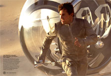 Tom Cruise as hopeless romantic drone repairman Jack Harper in Oblivion