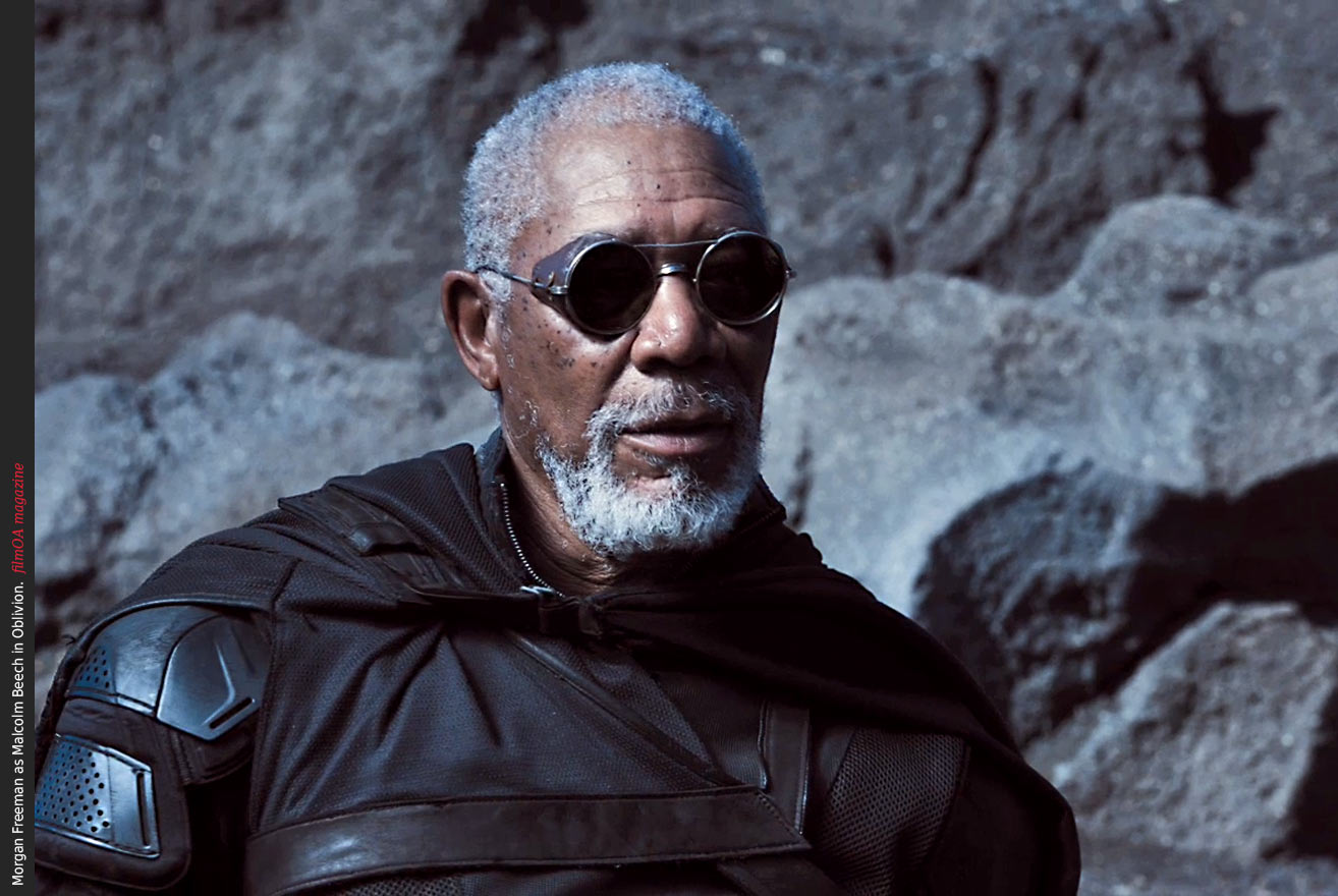 Morgan Freeman sunglasses beard suit Malcolm Beech in Oblivion