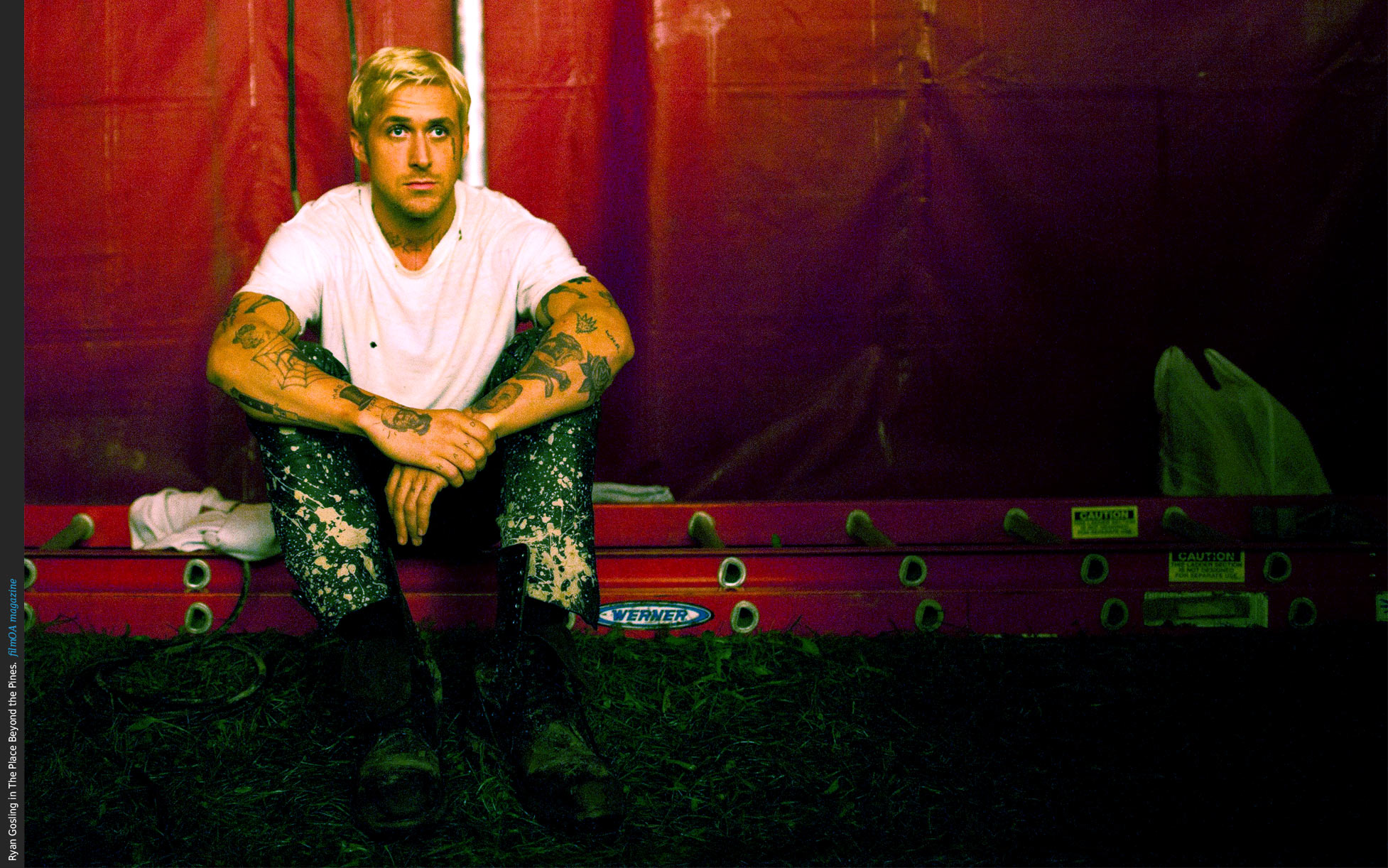 Ryan Gosling tattoos blond The Place Beyond the Pines poster