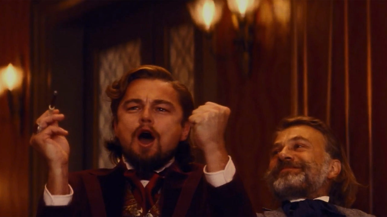 Leonardo DiCaprio cheer high Django Unchained