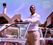 Omar Sy cooks and drives Colin around as Nicolas in Mood Indigo