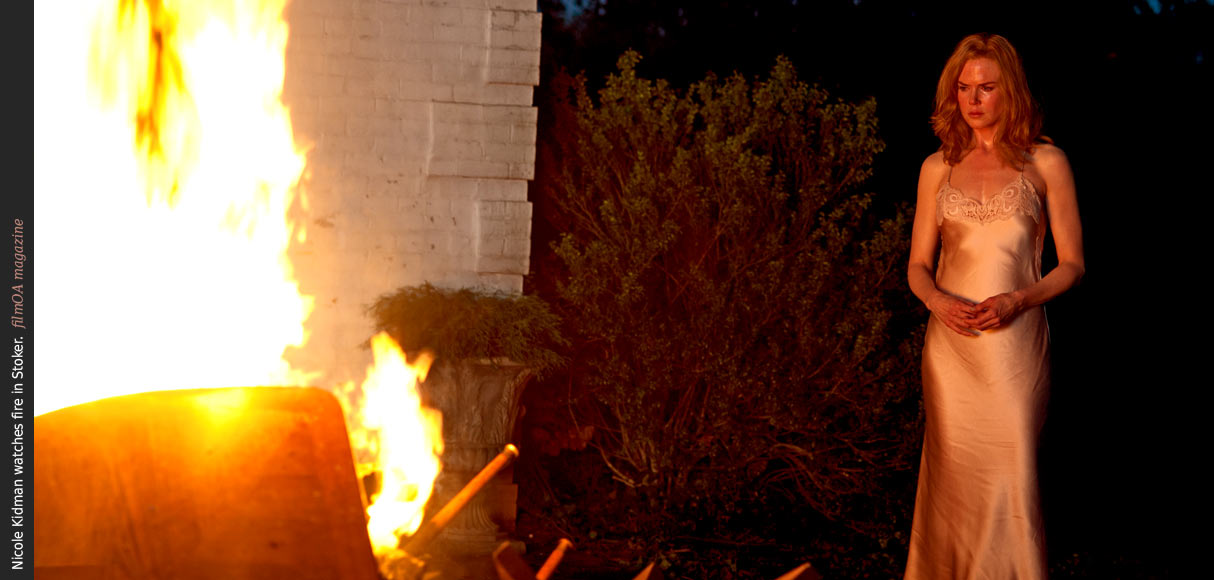 Nicole Kidman watches fire in Stoker film