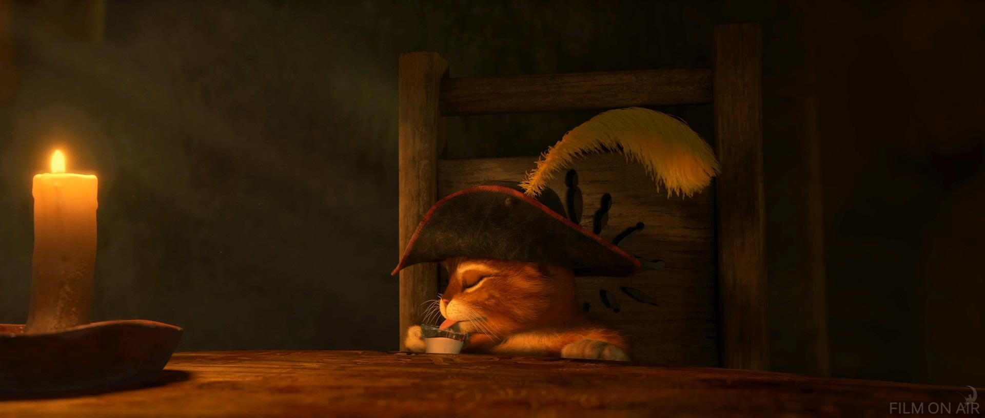 Puss Drinking Milk
 in Puss in Boots in Puss in Boots
