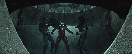 Captain America and Iron Man fight