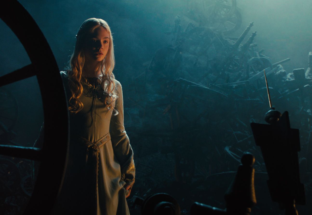 Elle Fanning in pretty dress in Maleficent