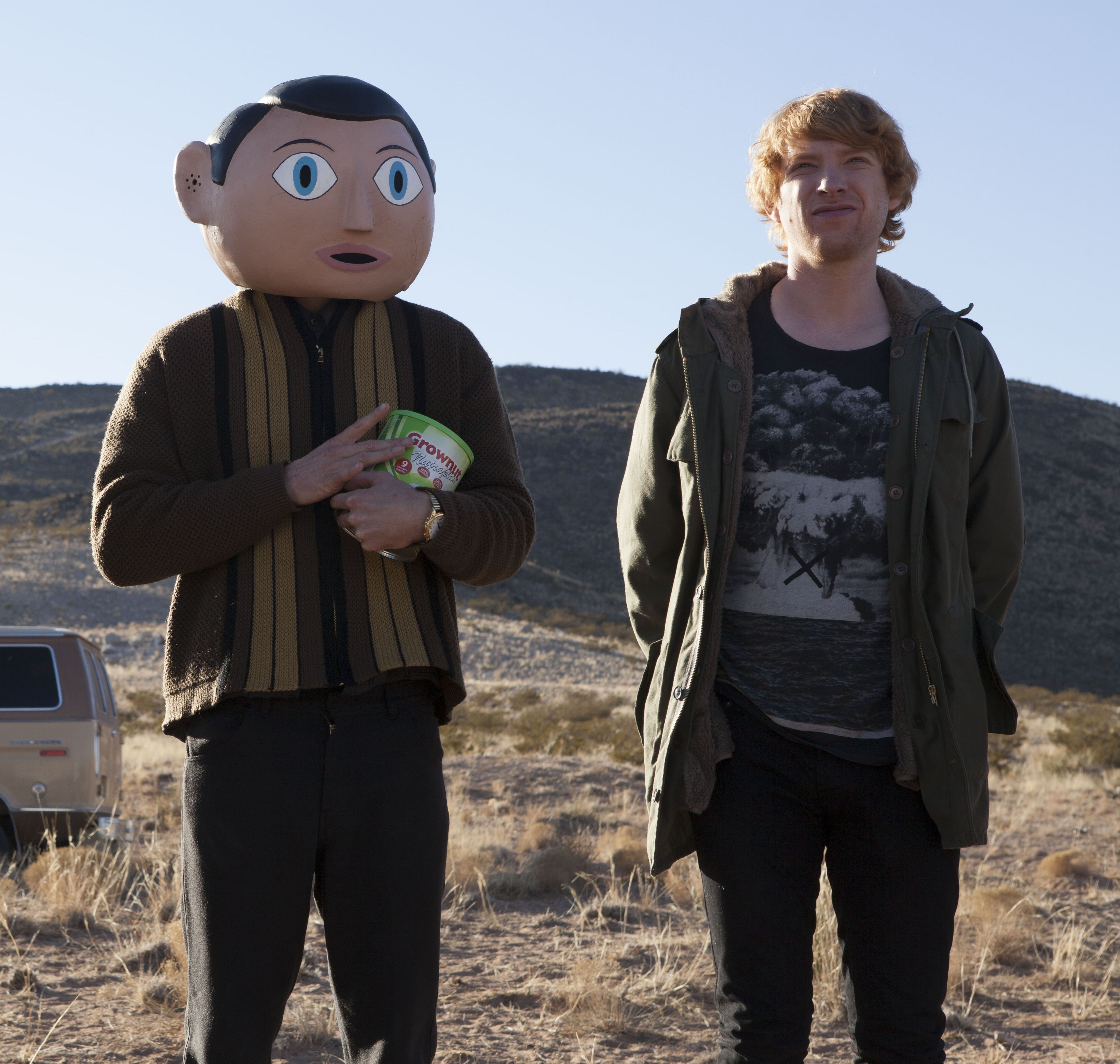 Michael Fassbender&#039;s giant head as musician Frank