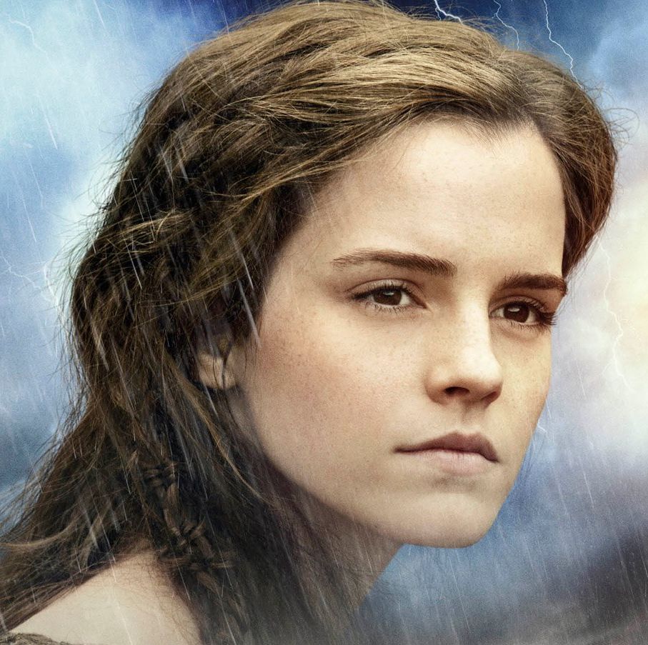 Emma Watson close-up in the rain Noah