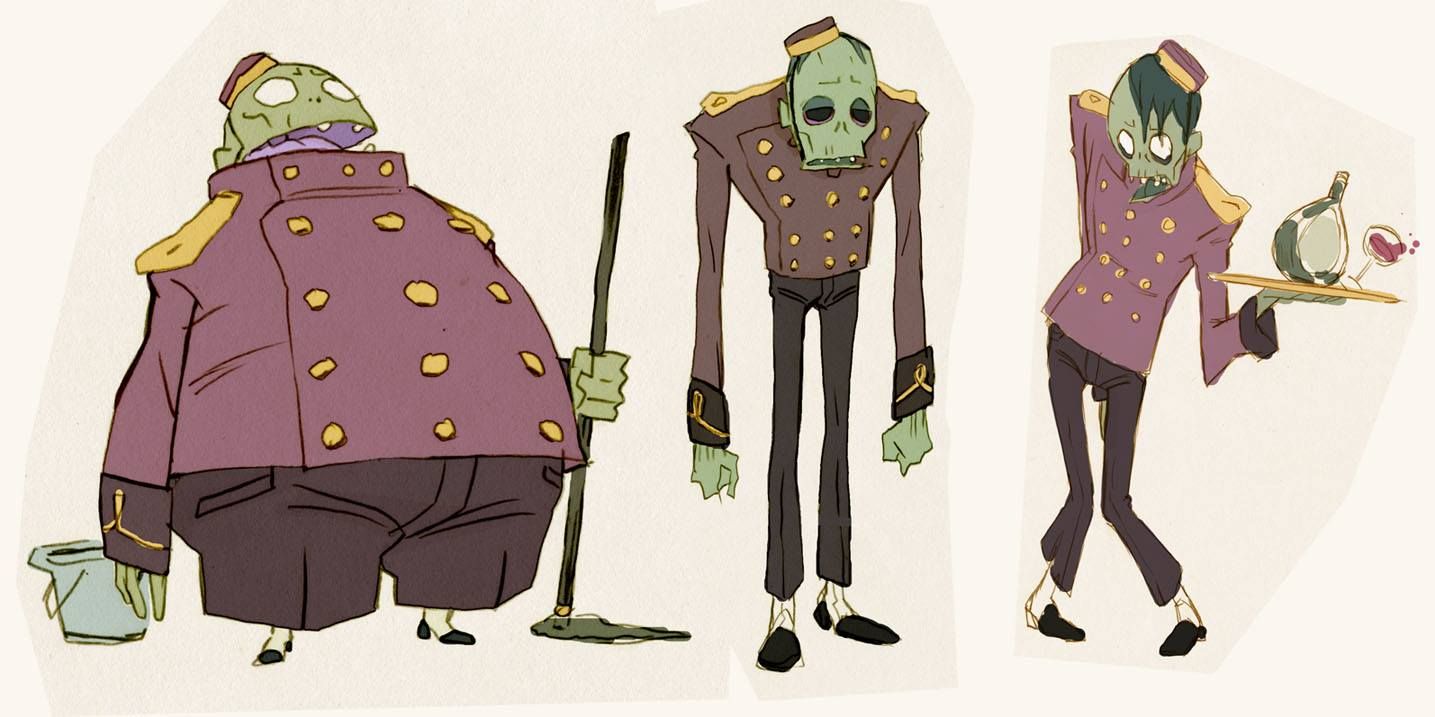 Early Zombie Bellhop Designs from Hotel Transylvania.