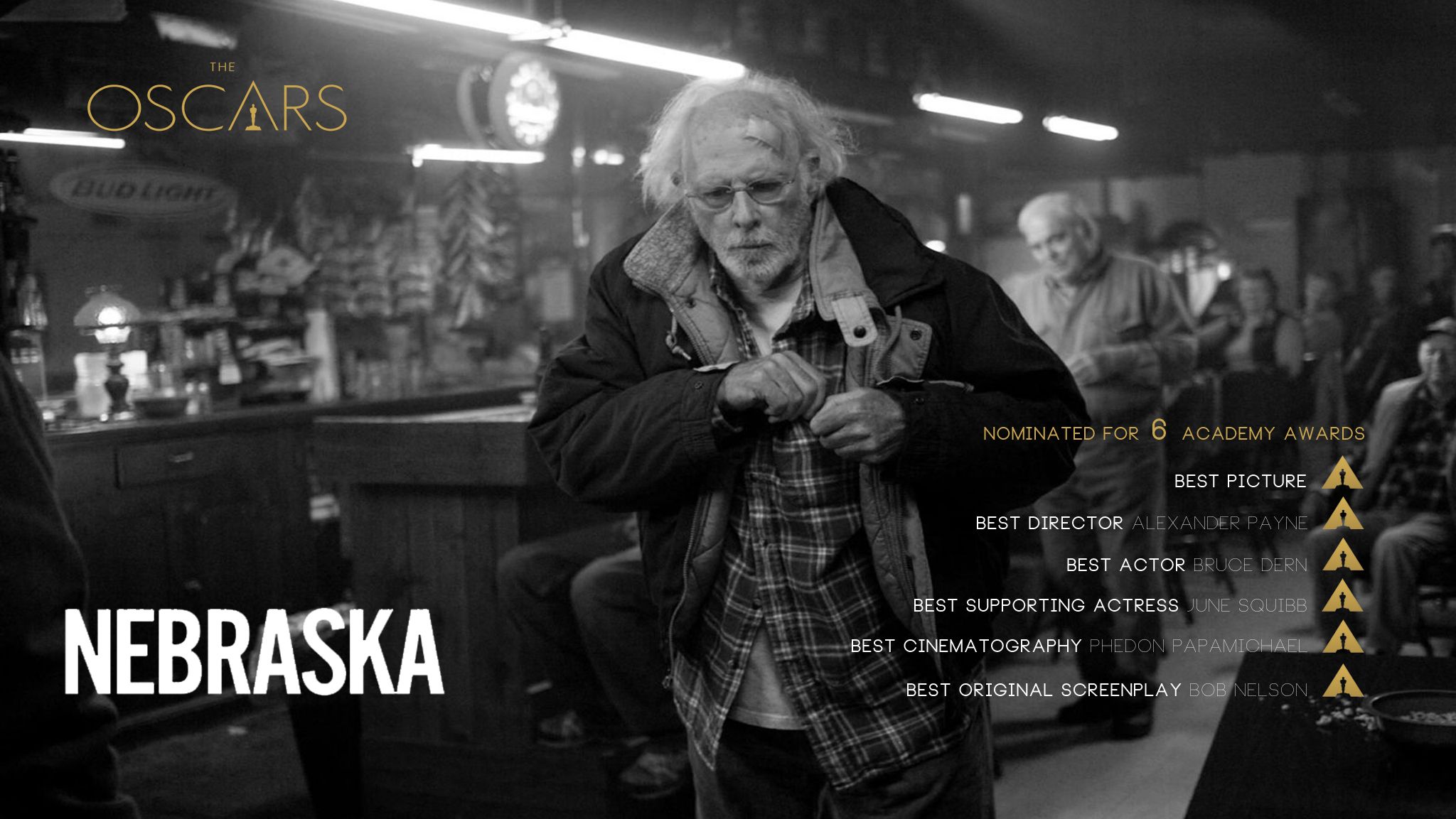 Nebraska nominated for 6 Academy Awards