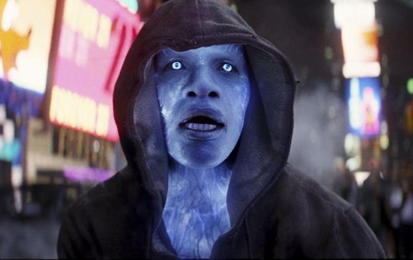 Jamie Foxx in blue as Electro
