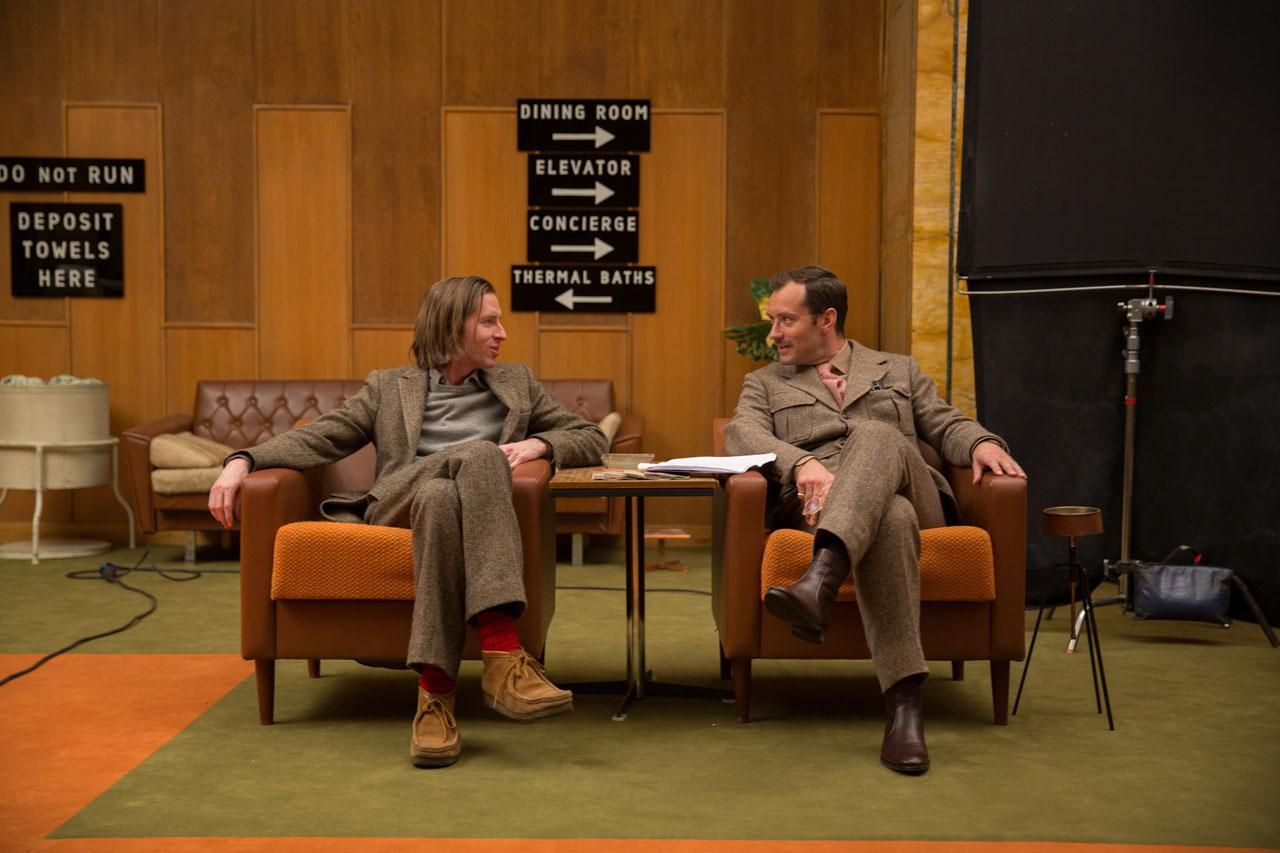 Wes Anderson and Jude Law having a chin-wag