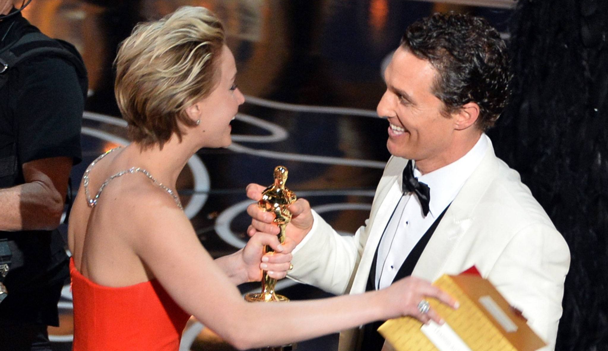Matthew McConaughey accepting his Best Actor Oscar