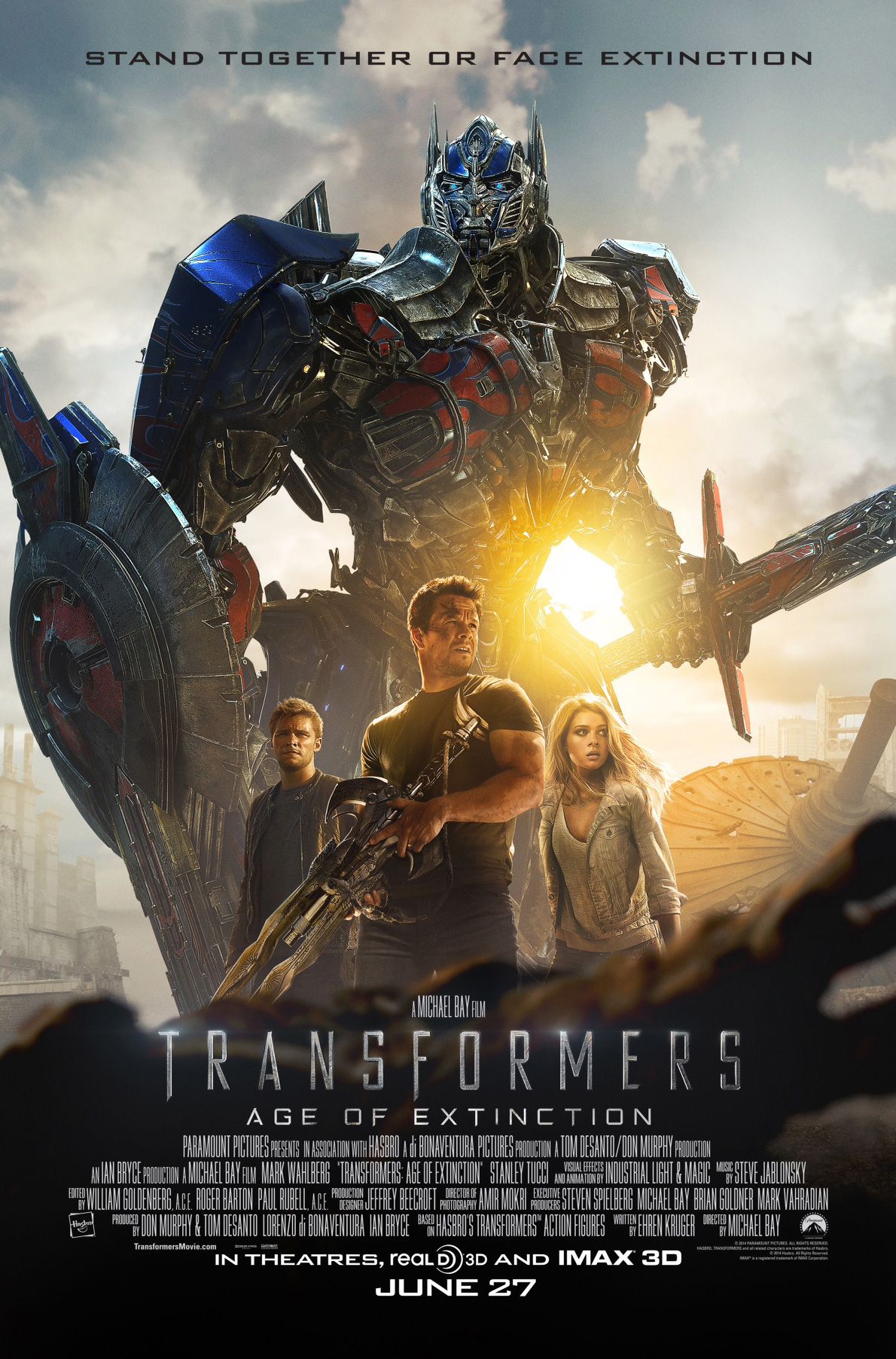 The cast is ready for battle on the new Transformers: Age of