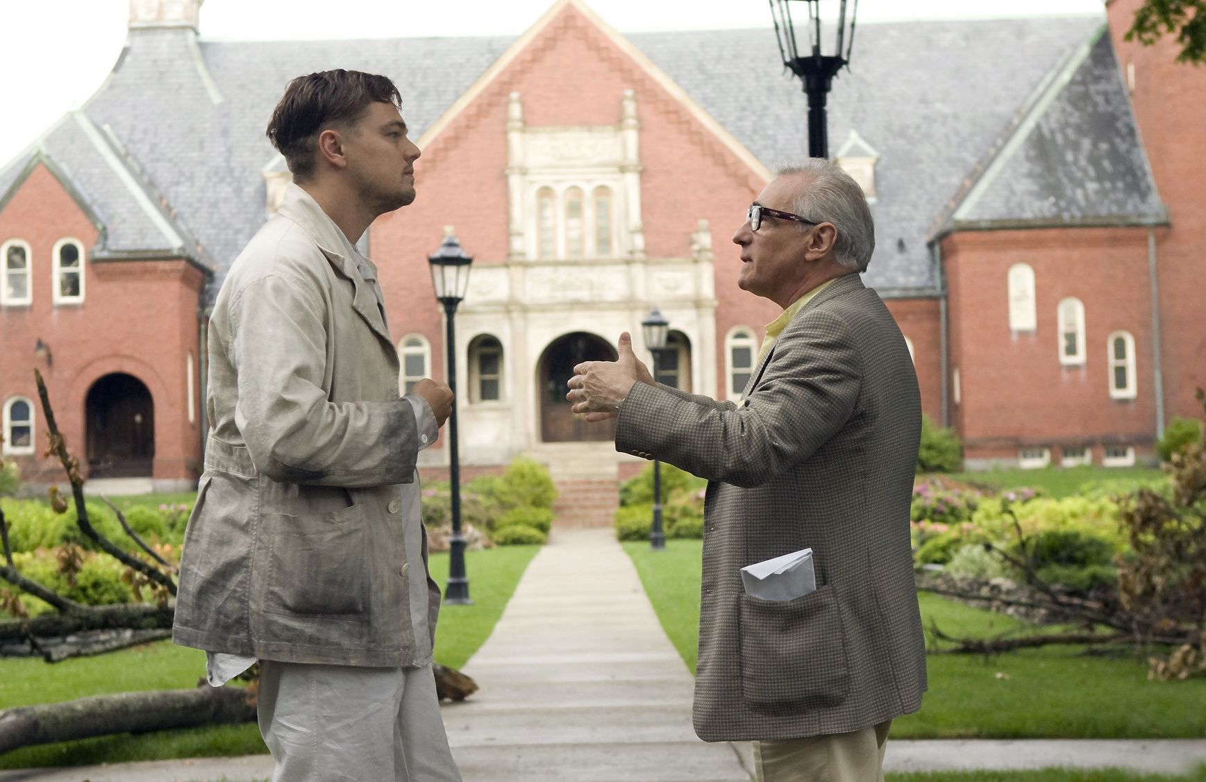 DiCaprio and Scorsese filming Shutter Island