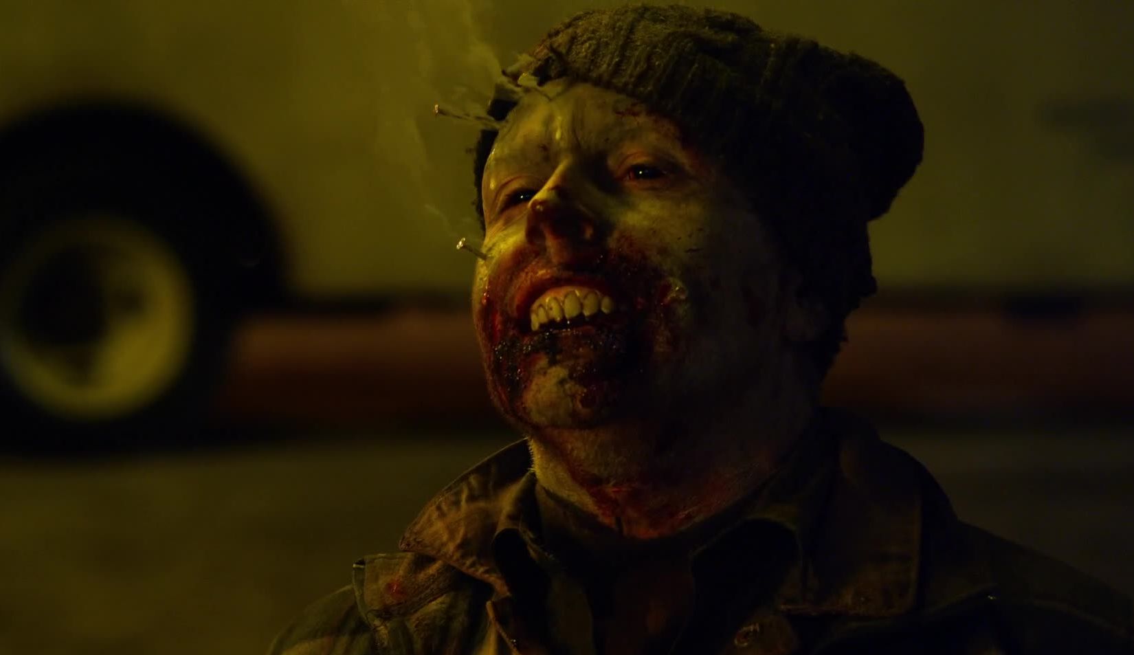 Strigoi shot with nail gun, nice teeth.. The Strain