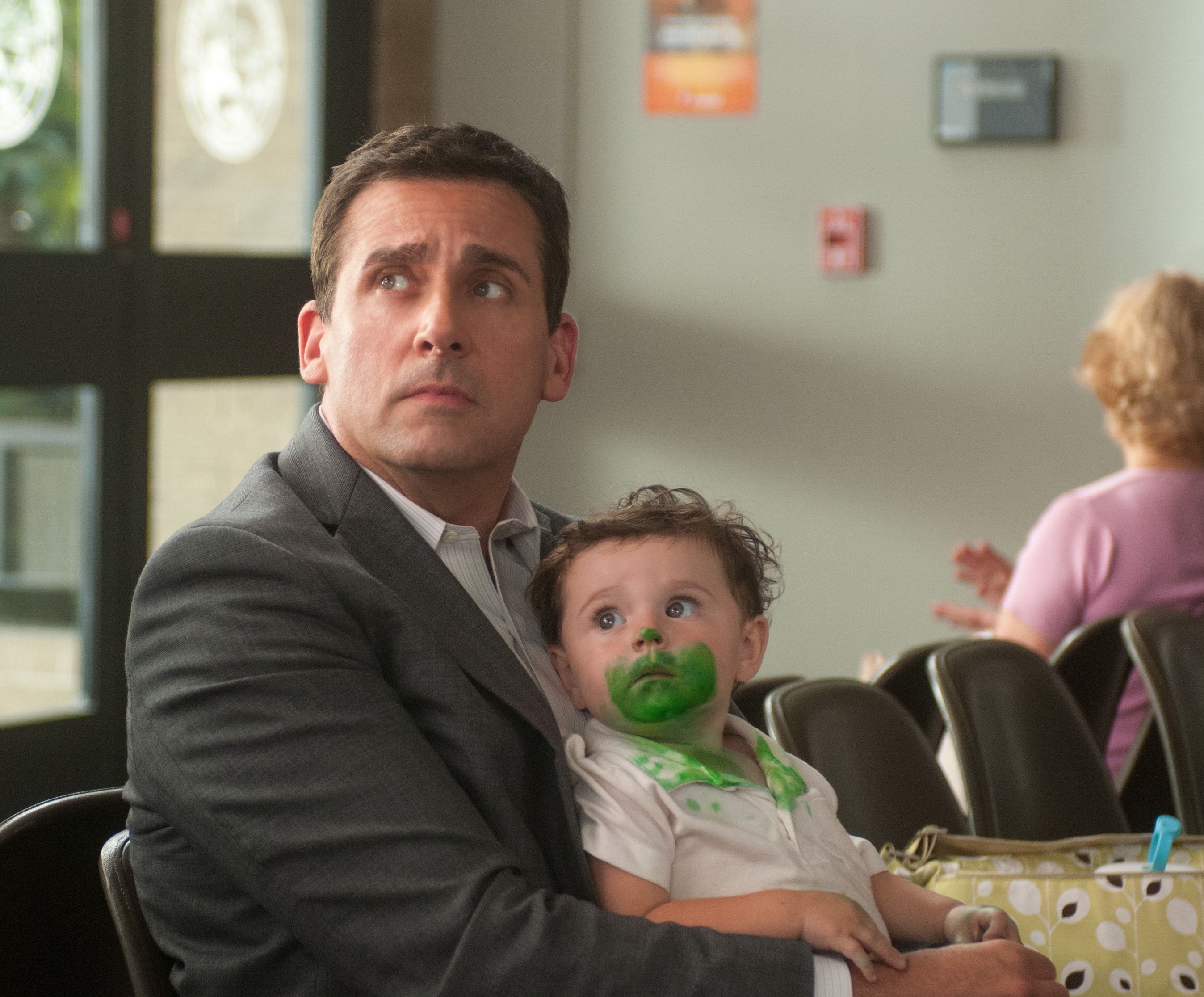 Steve Carell and green baby