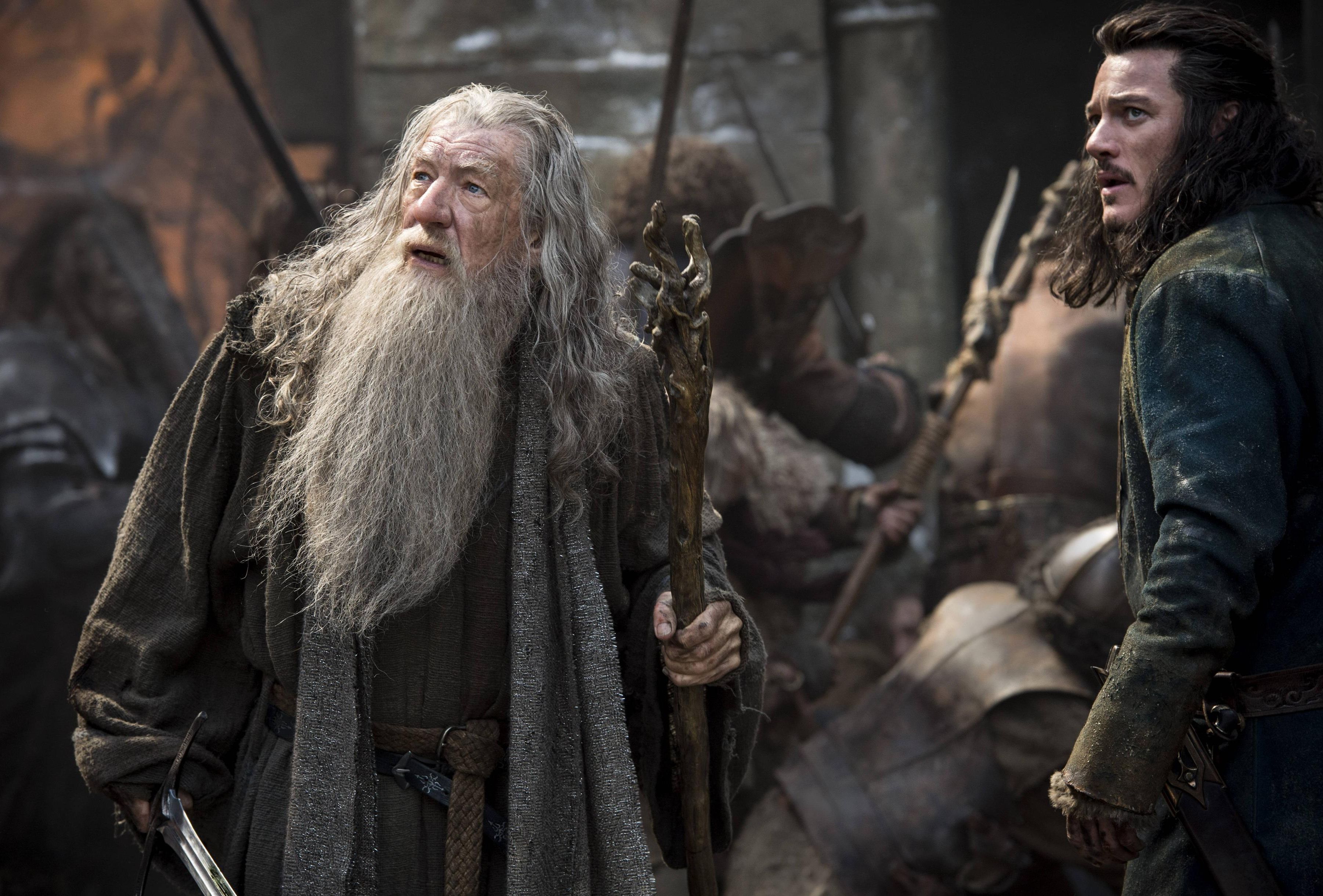 Ian McKellen and Luke Evans fight in The Battle of the Five 