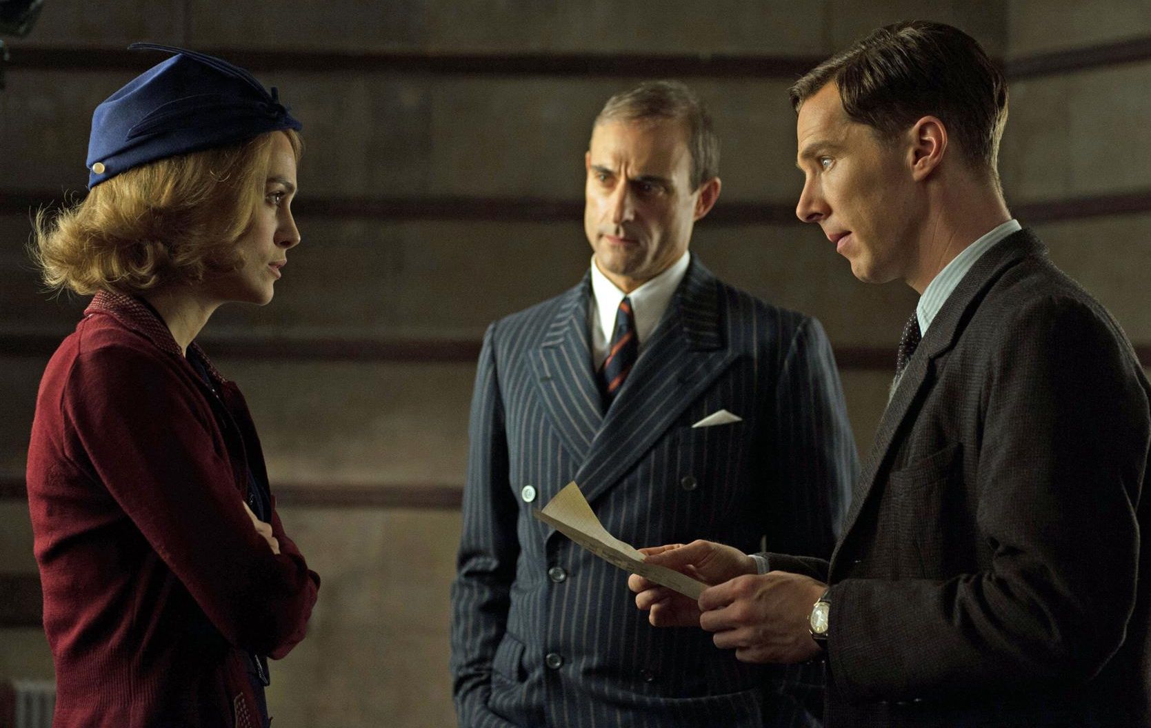 Mark Strong, Keira Knightley and Benedict Cumberbatch in The