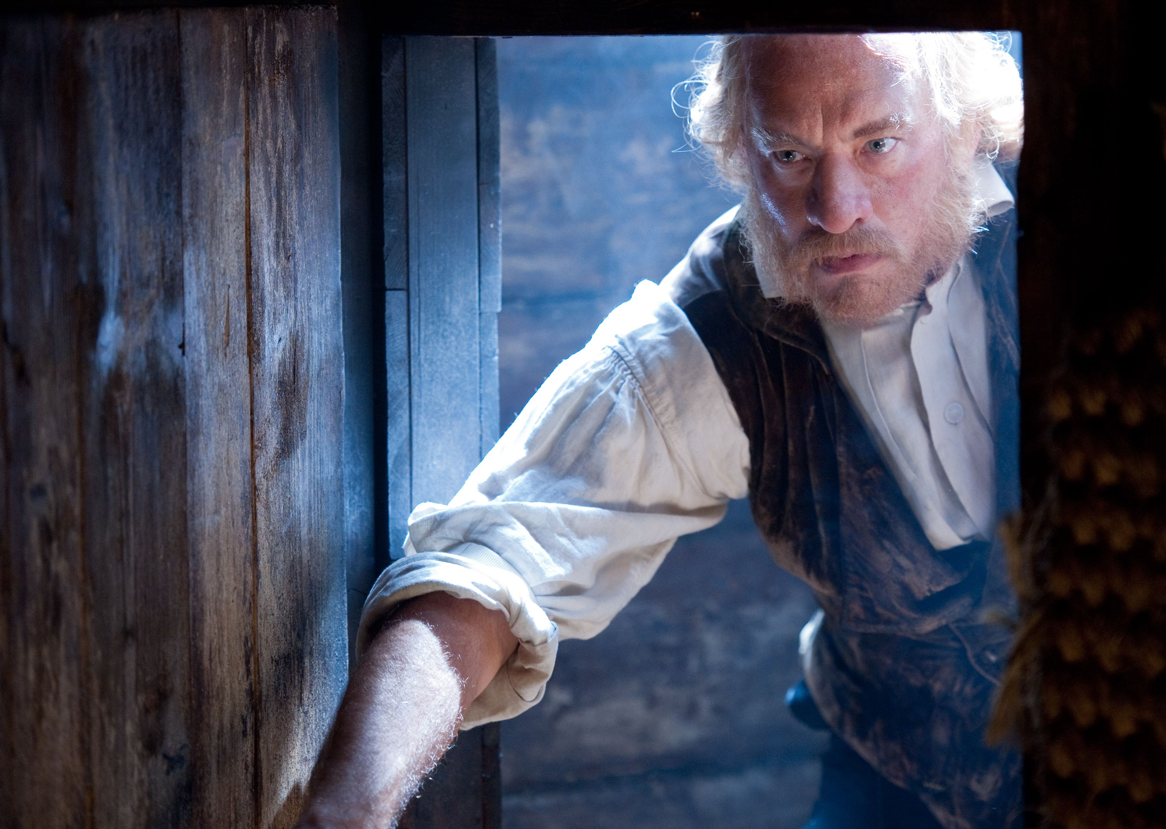 Old bearded Tom Hanks in Cloud Atlas