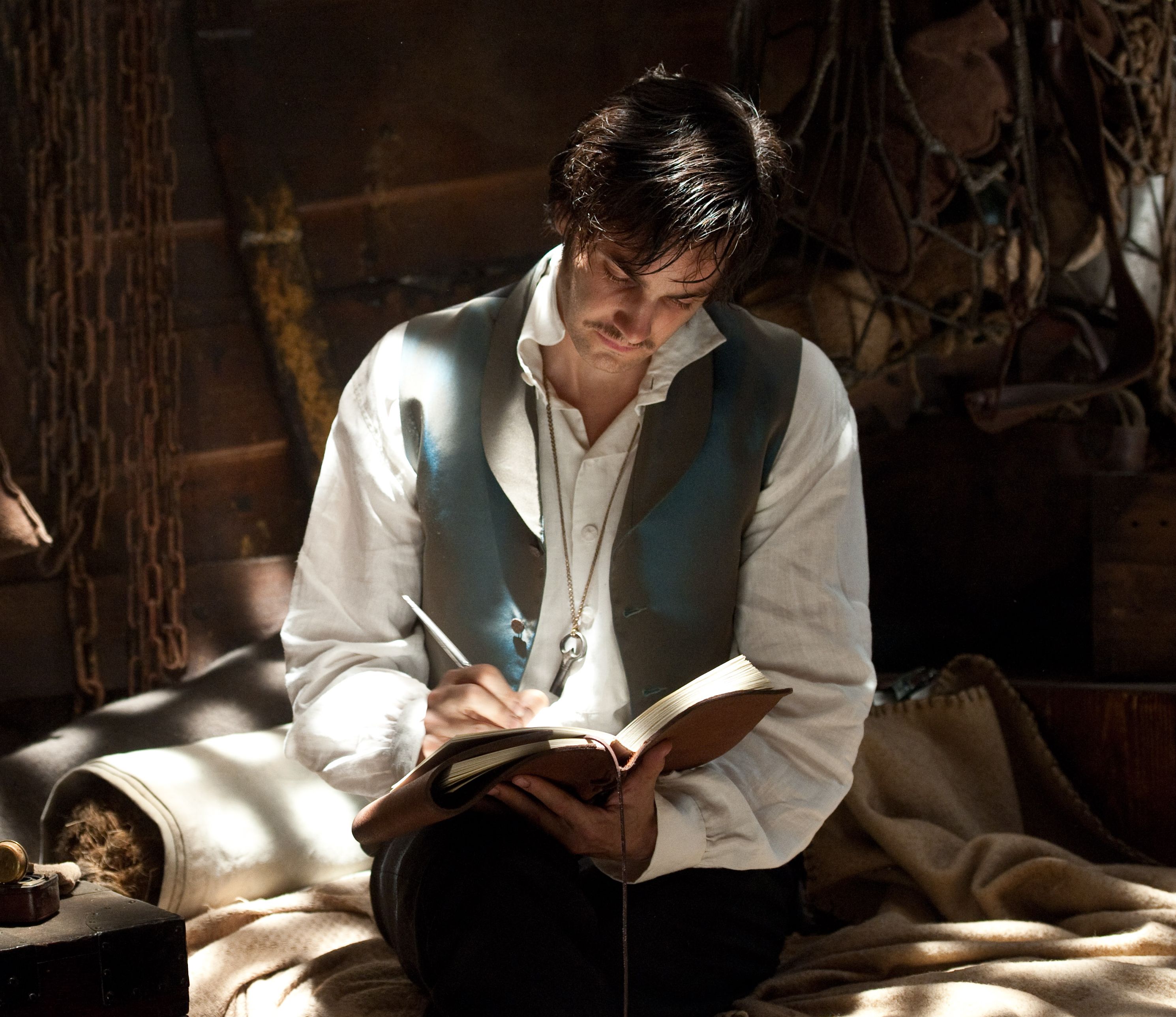 Jim Sturgess writes in his diary in Cloud Atlas