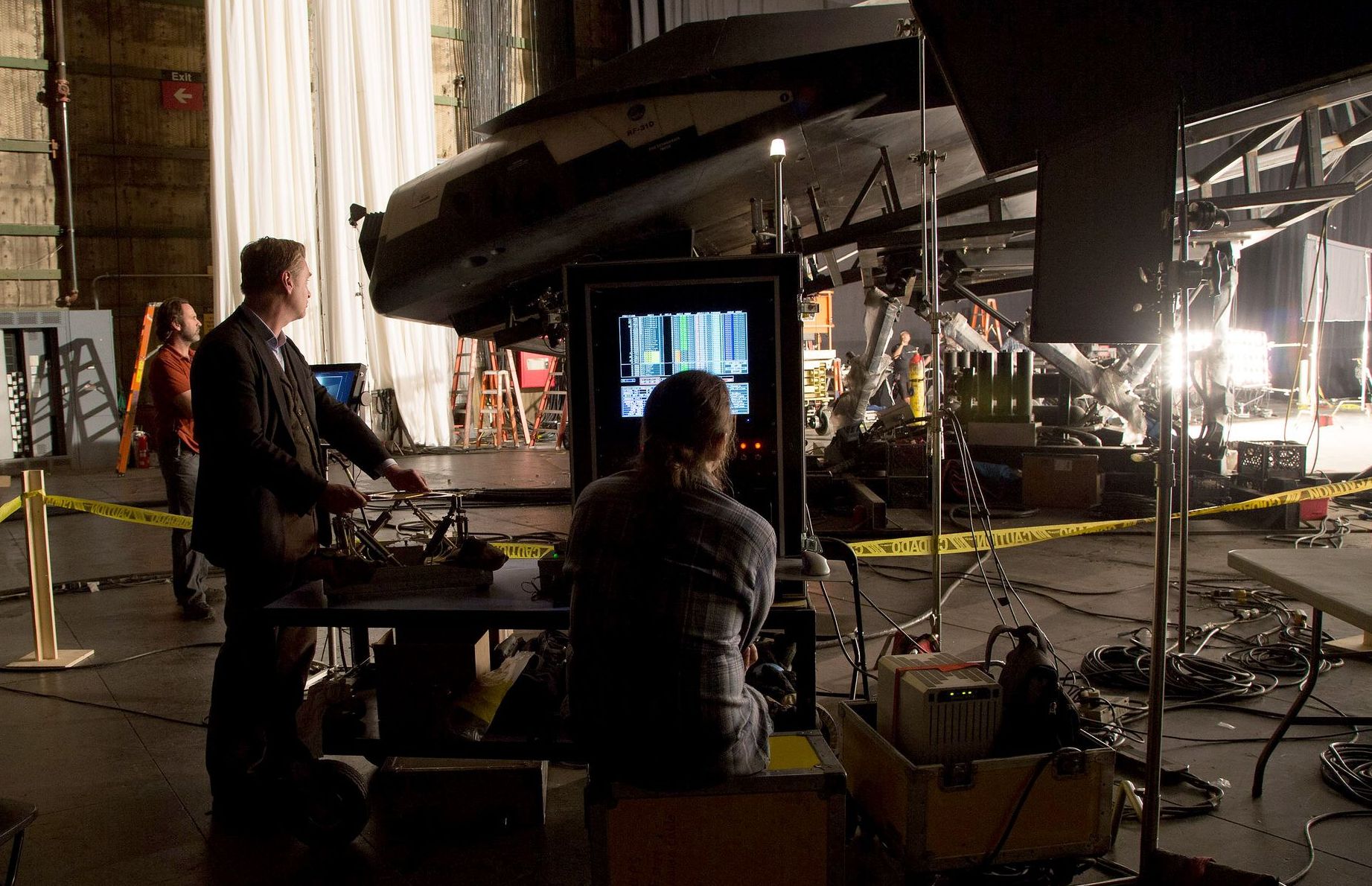 Christopher Nolan filming on the set of Interstellar