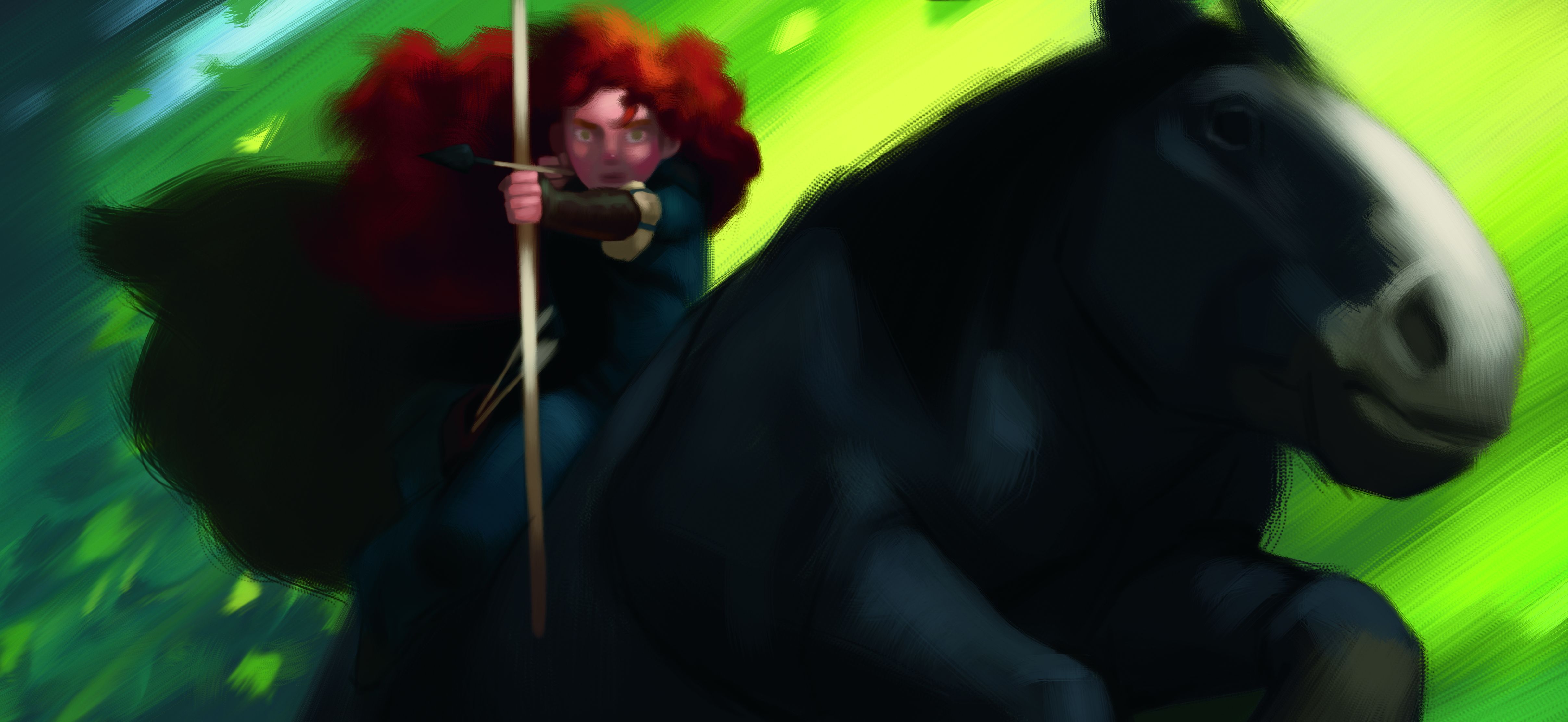 Merida on her horse - Brave artwork