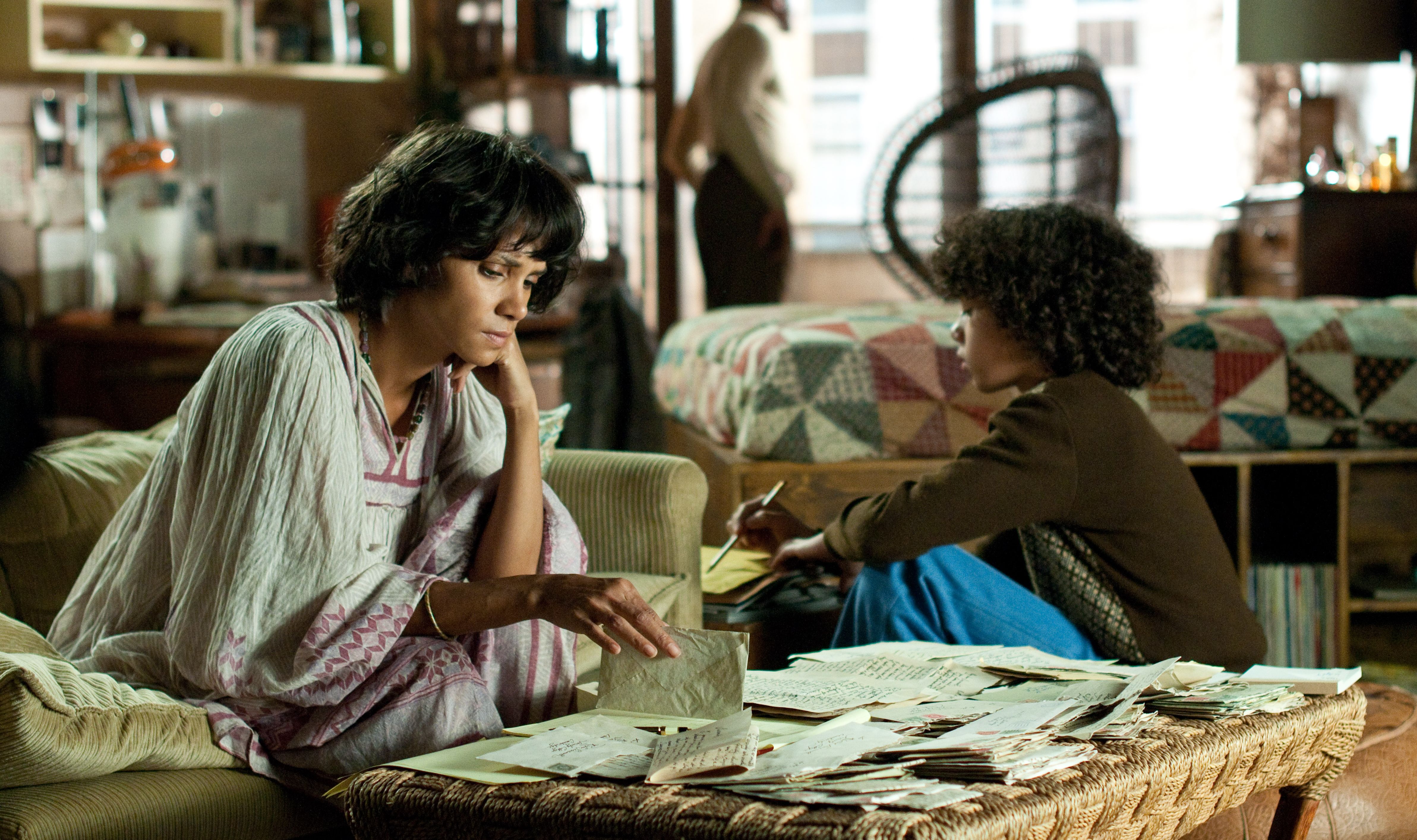 Halle Berry and lots of letters in Cloud Atlas