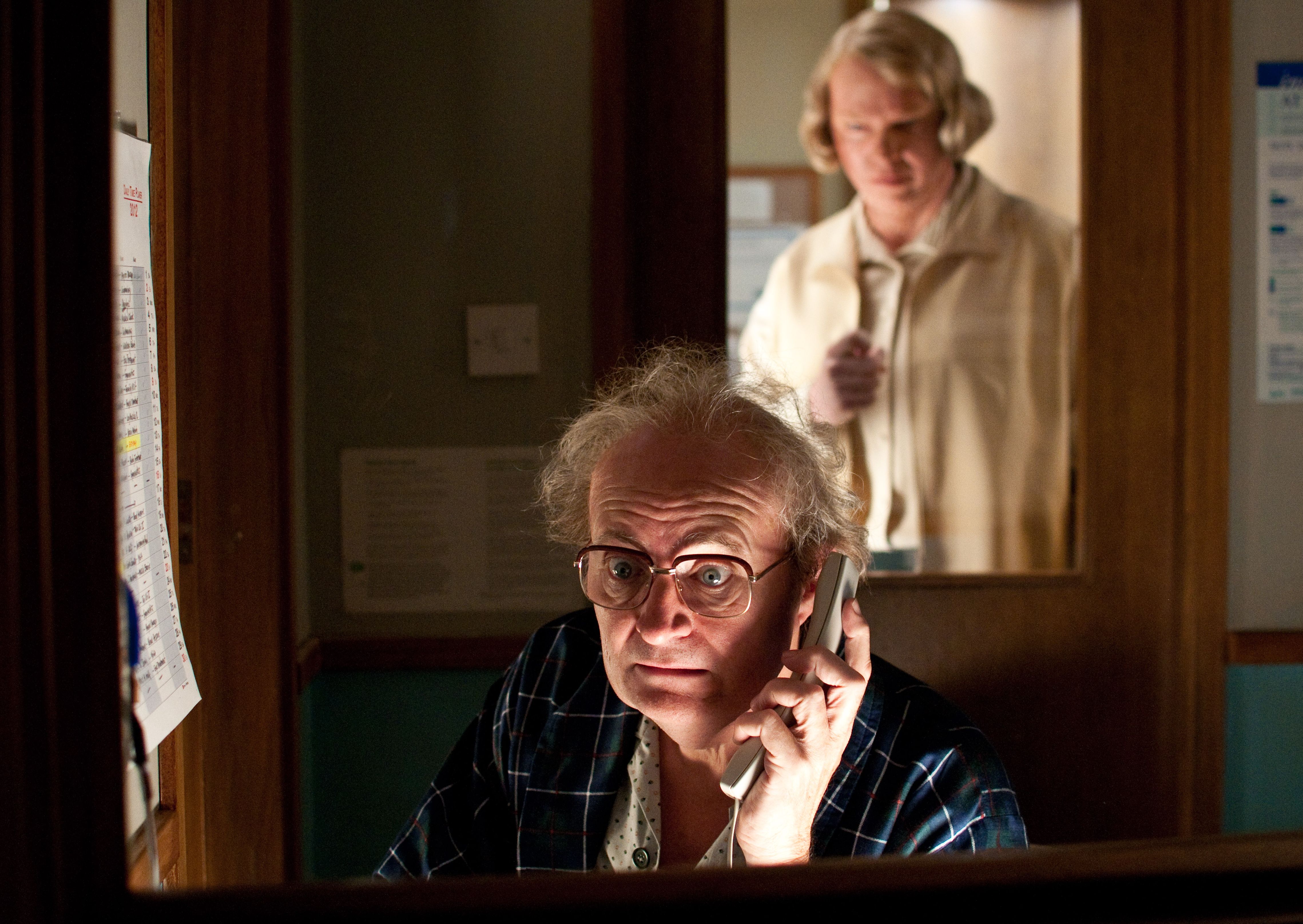 Hugo Weaving as nurse keeping an eye on Jim Broadbent