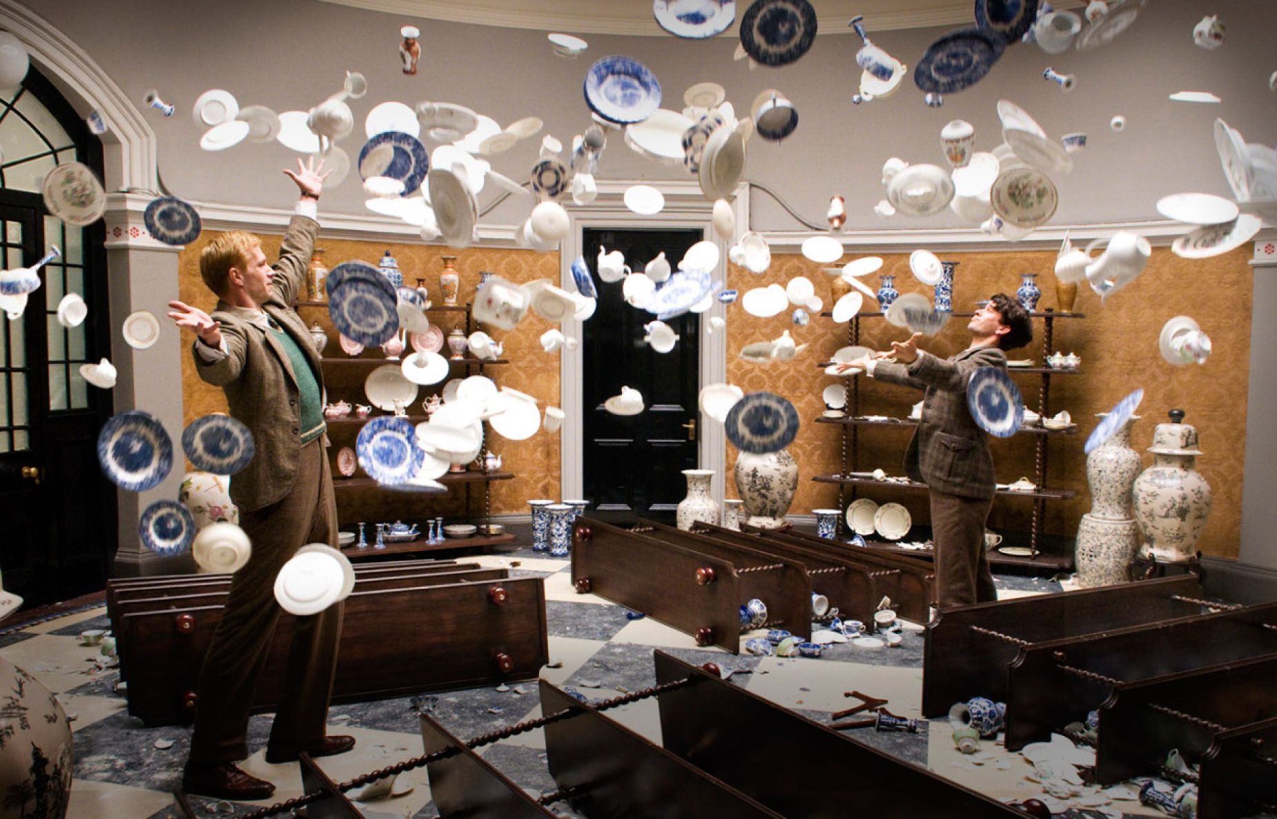 Cups and dishes fly in Cloud Atlas scene