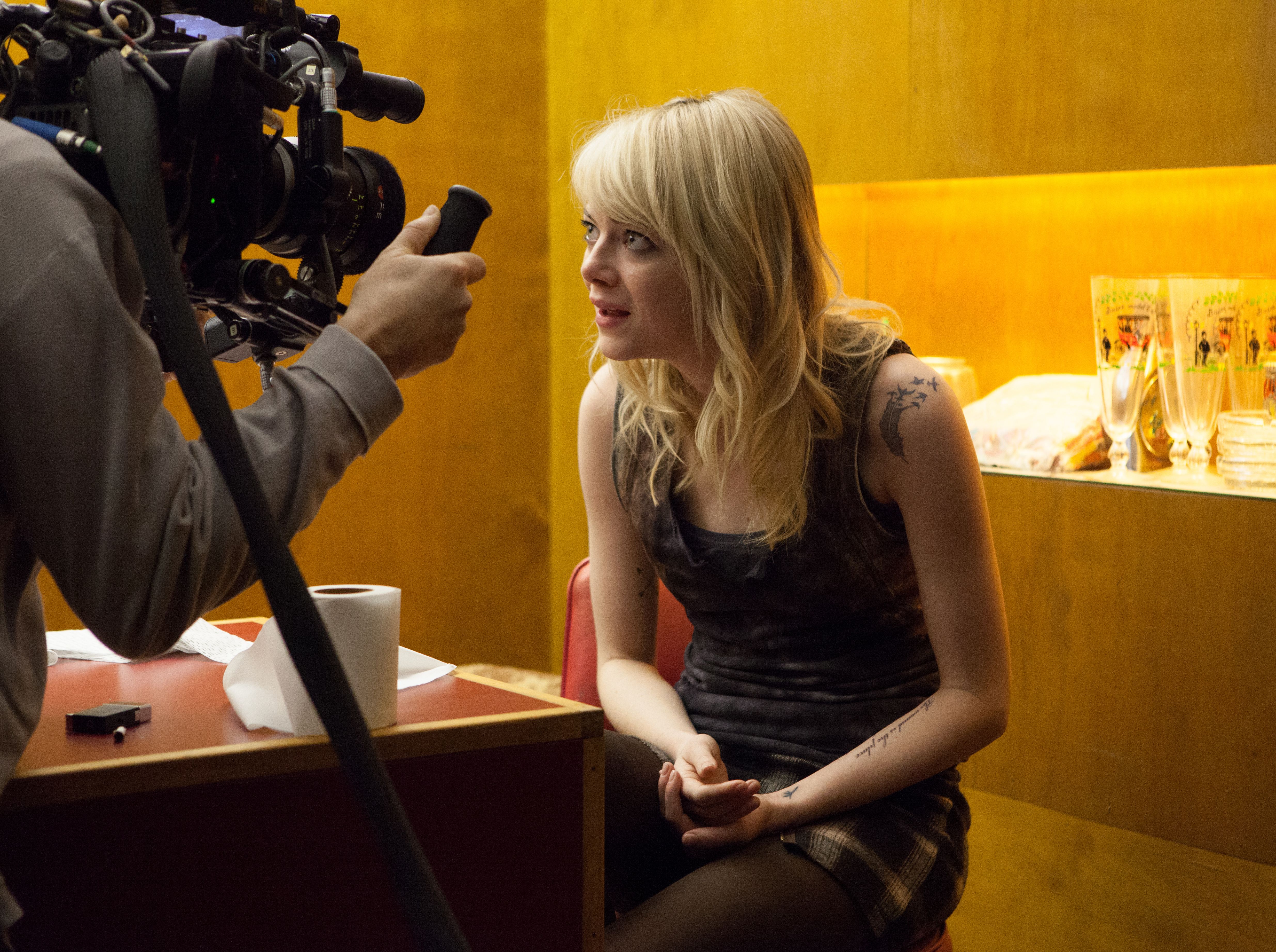 Filming Emma Stone, behind the scenes of Birdman