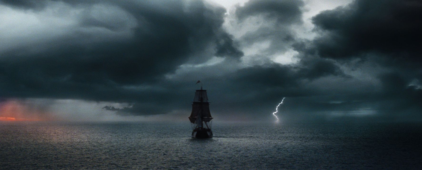 Beautiful dark ship at sea - Cloud Atlas