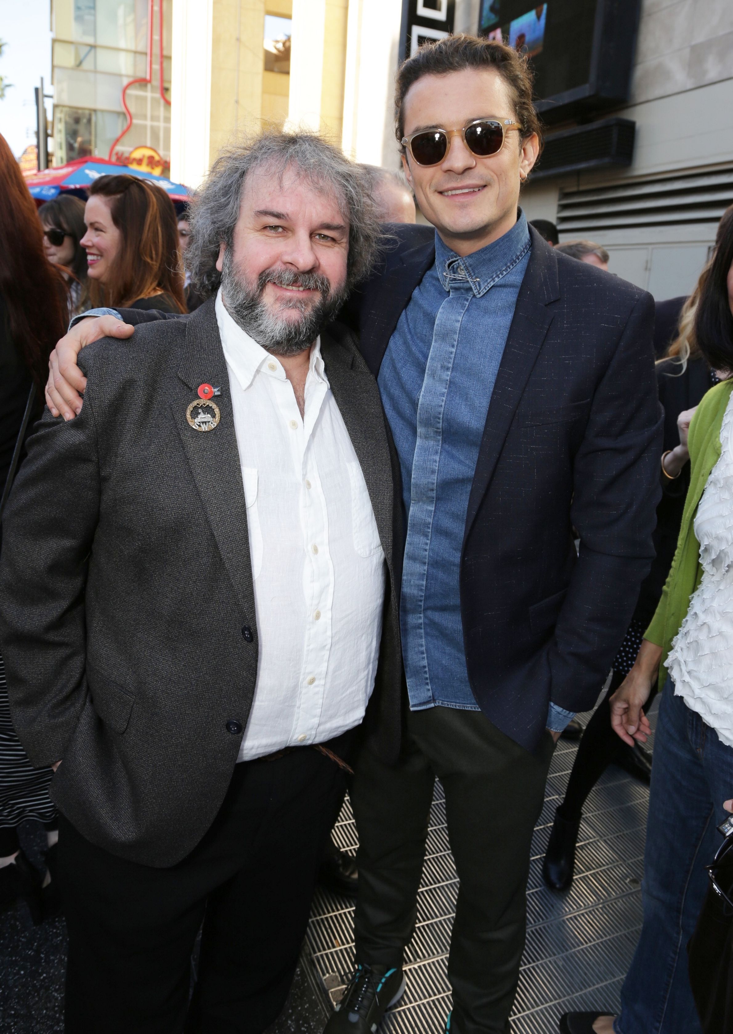 Peter Jackson and Orlando Bloom at his Walk of Fame star eve