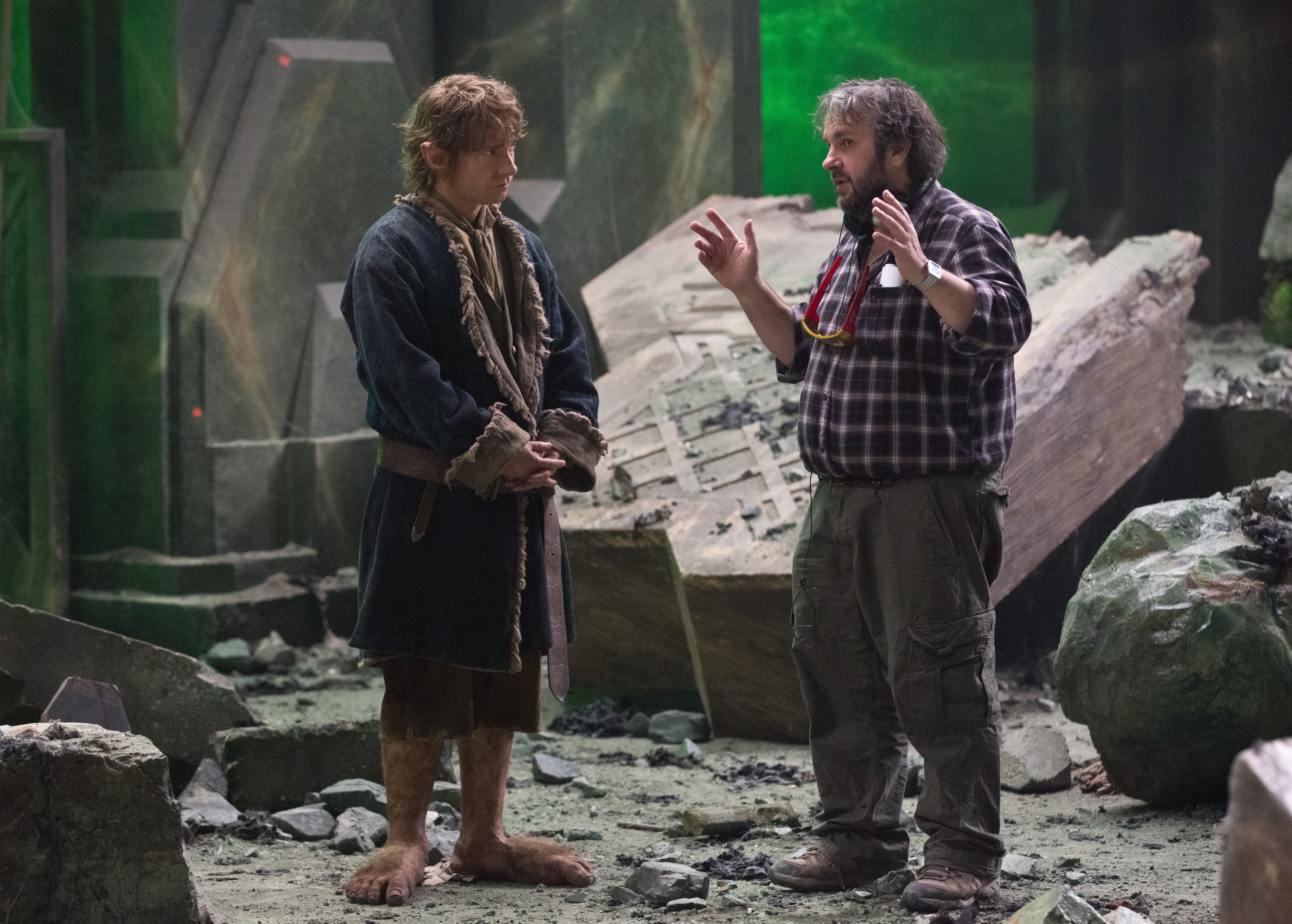 Behind the scenes: Peter Jackson directing Martin Freeman on