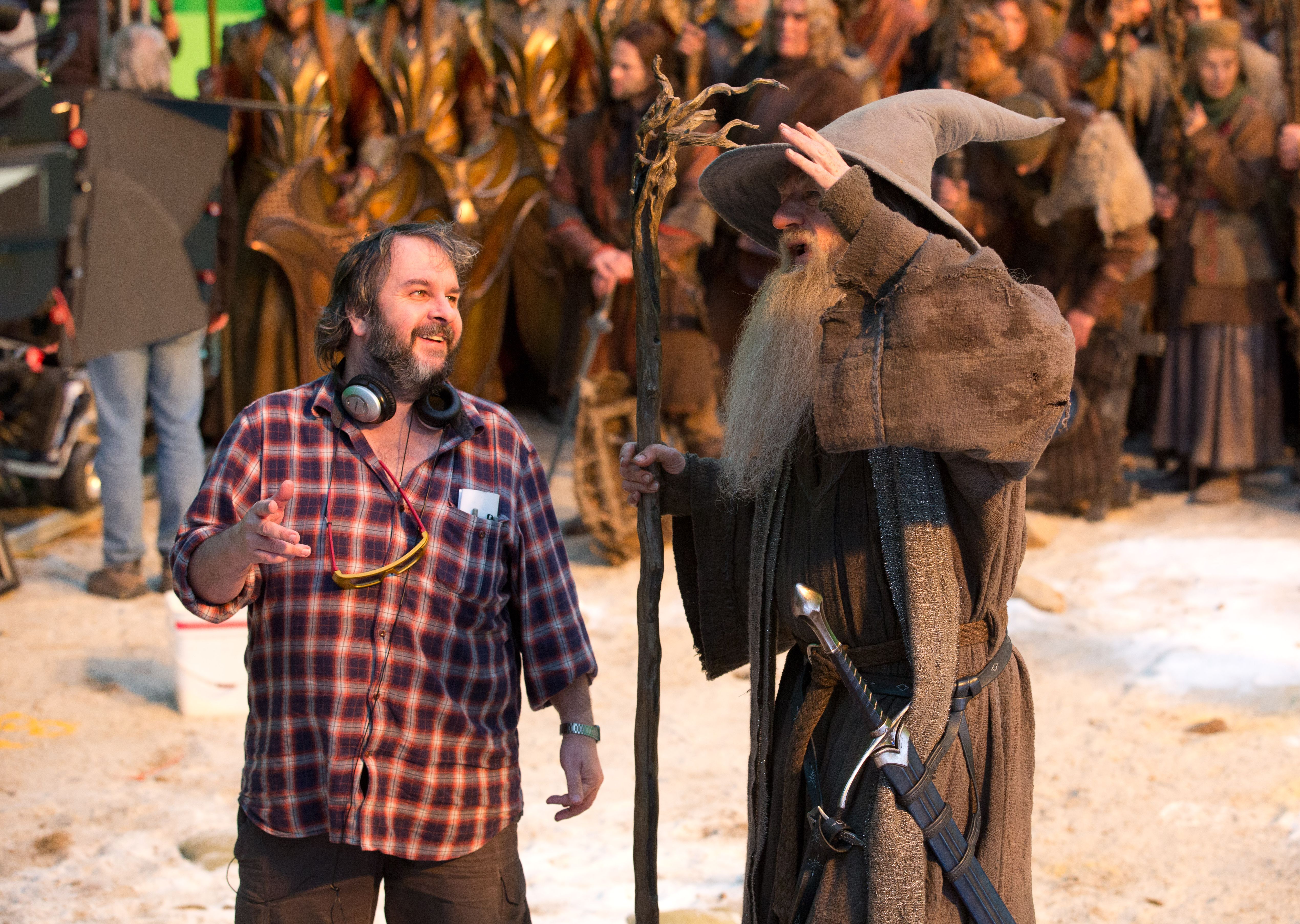 Behind the scenes: Peter Jackson and Ian McKellen on the set