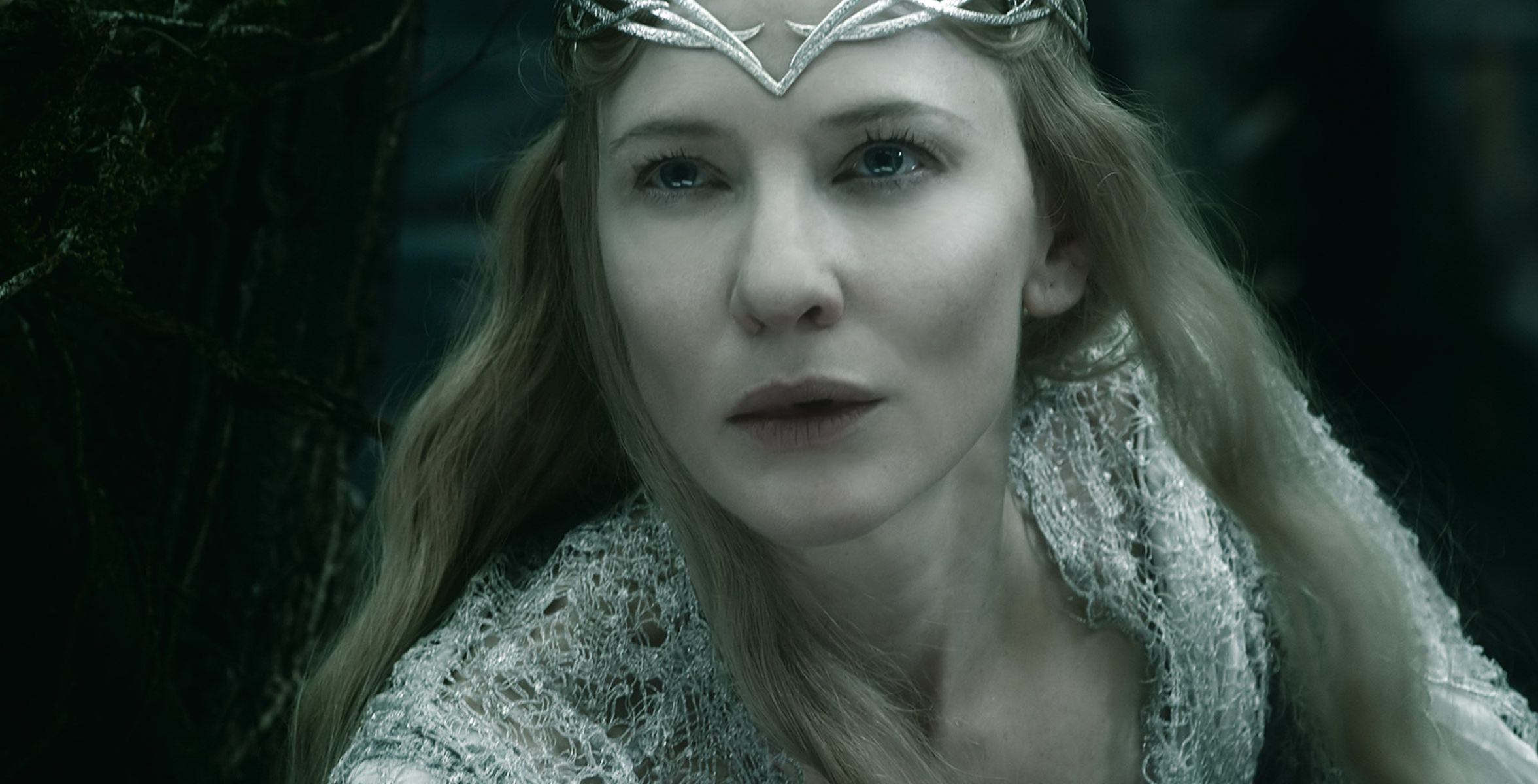 Cate Blanchett as Galadriel close-up - The Battle of the Fiv