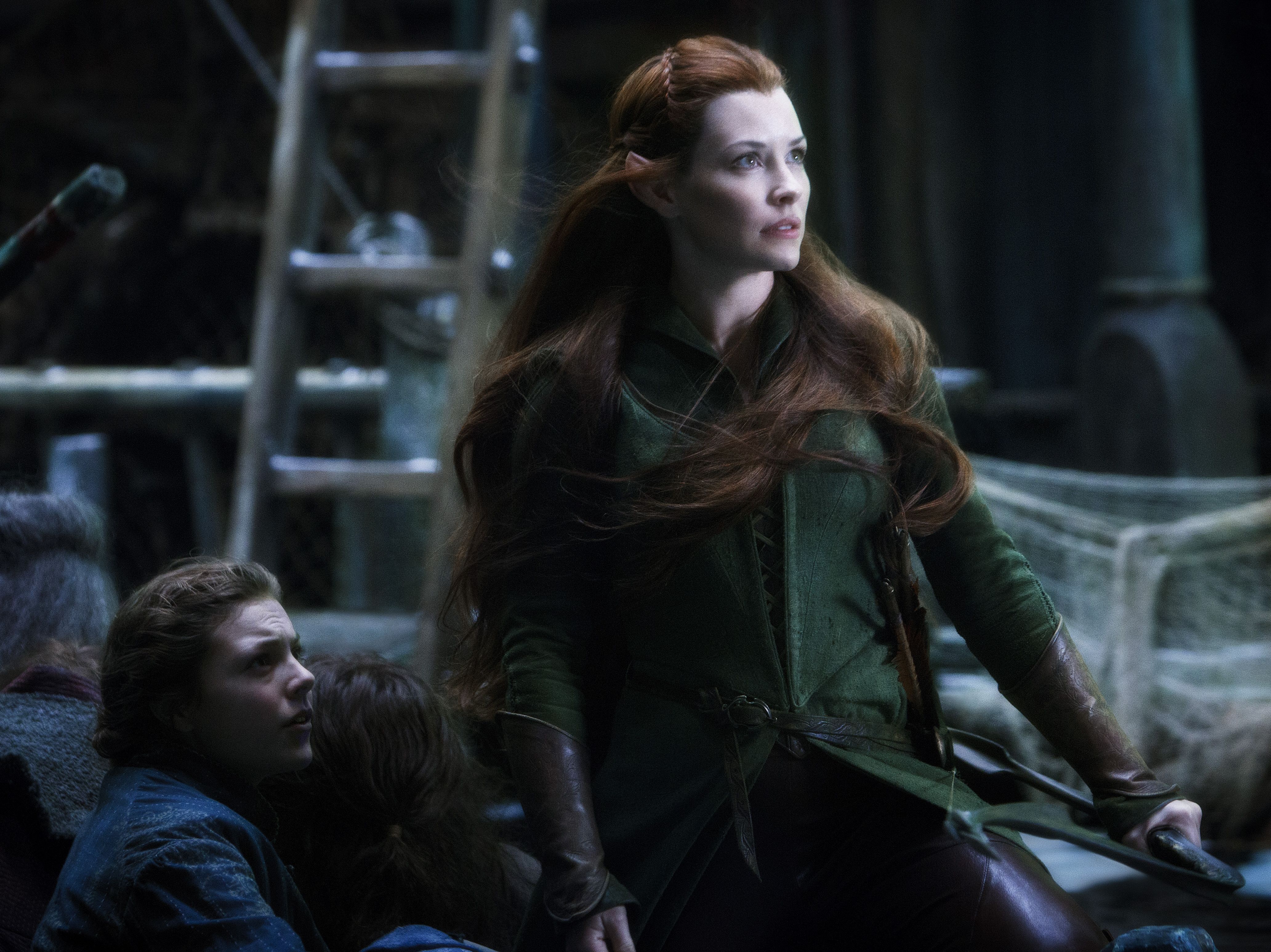 Evangeline Lilly as Tauriel in the dark