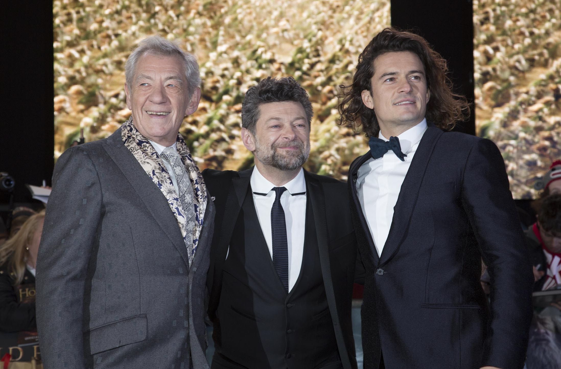 Ian McKellen, Andy Serkis and Orlando Bloom at The Hobbit: The Battle of the Five Armies