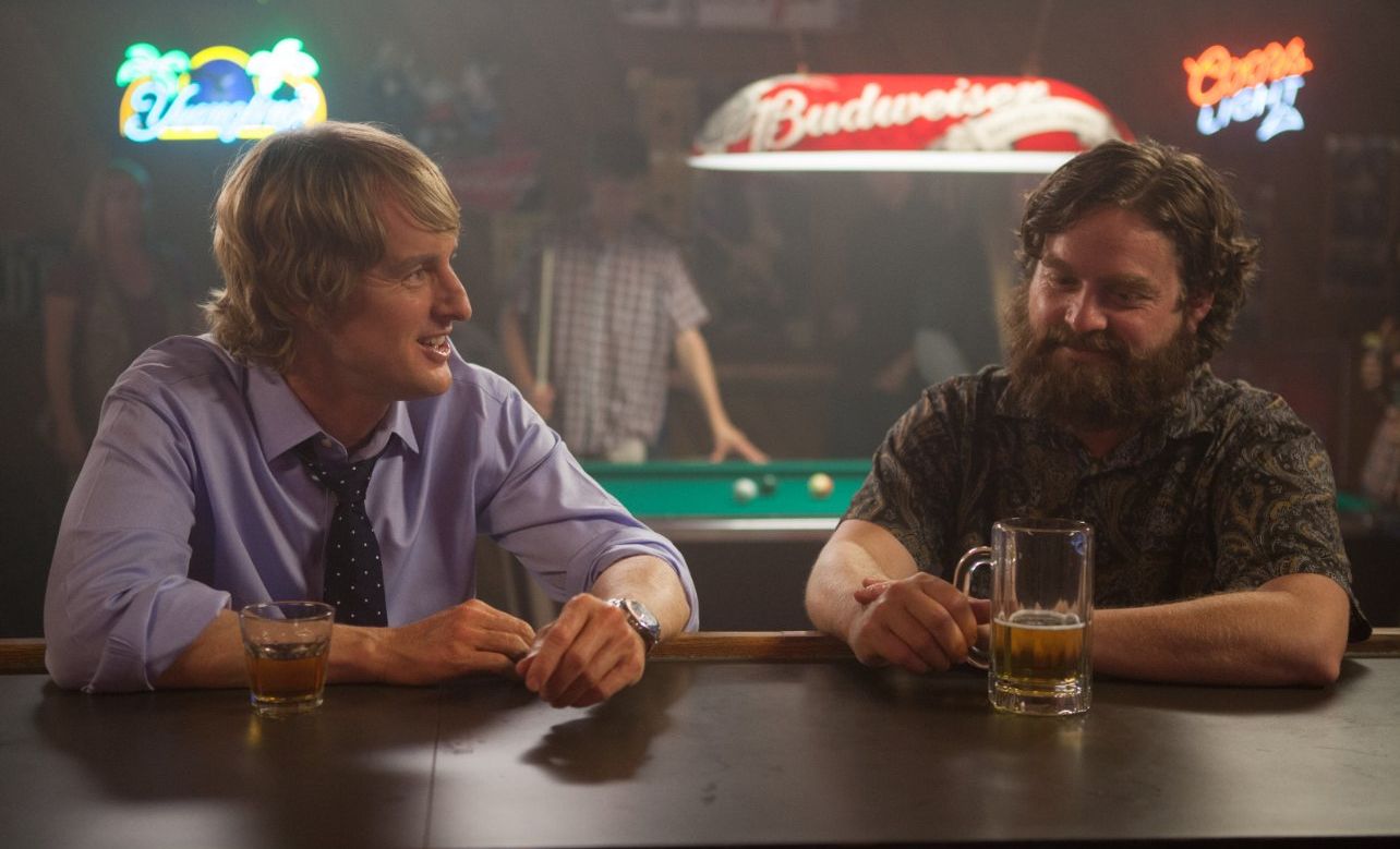 Owen Wilson and Zach Galifianakis have a drink in Are You He
