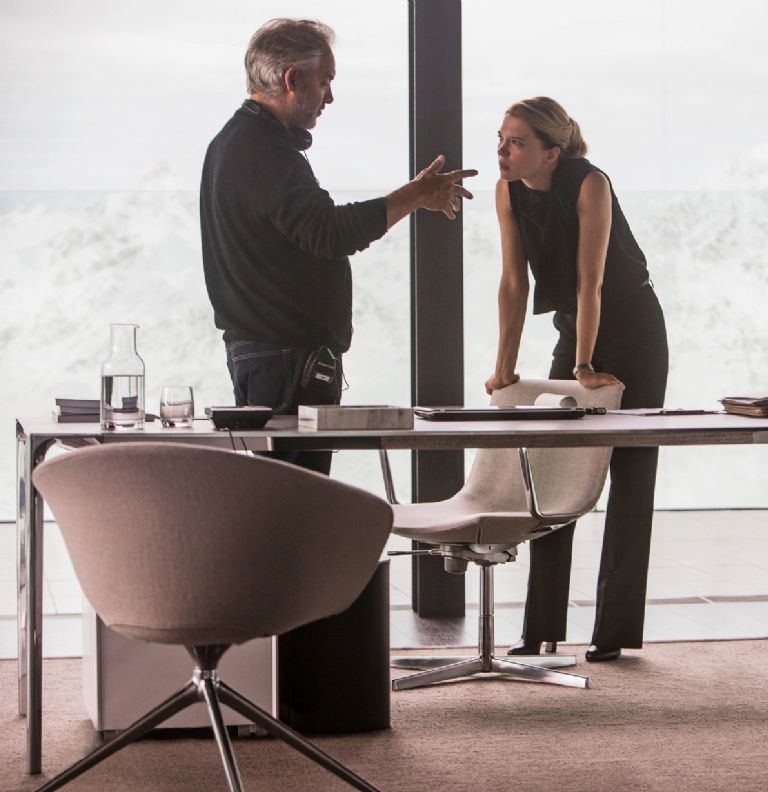 Sam Mendes and Lea Seydoux as Madeleine Swann