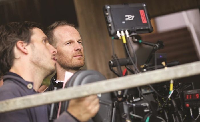 Director Joachim Trier on the set of Louder Than Bombs