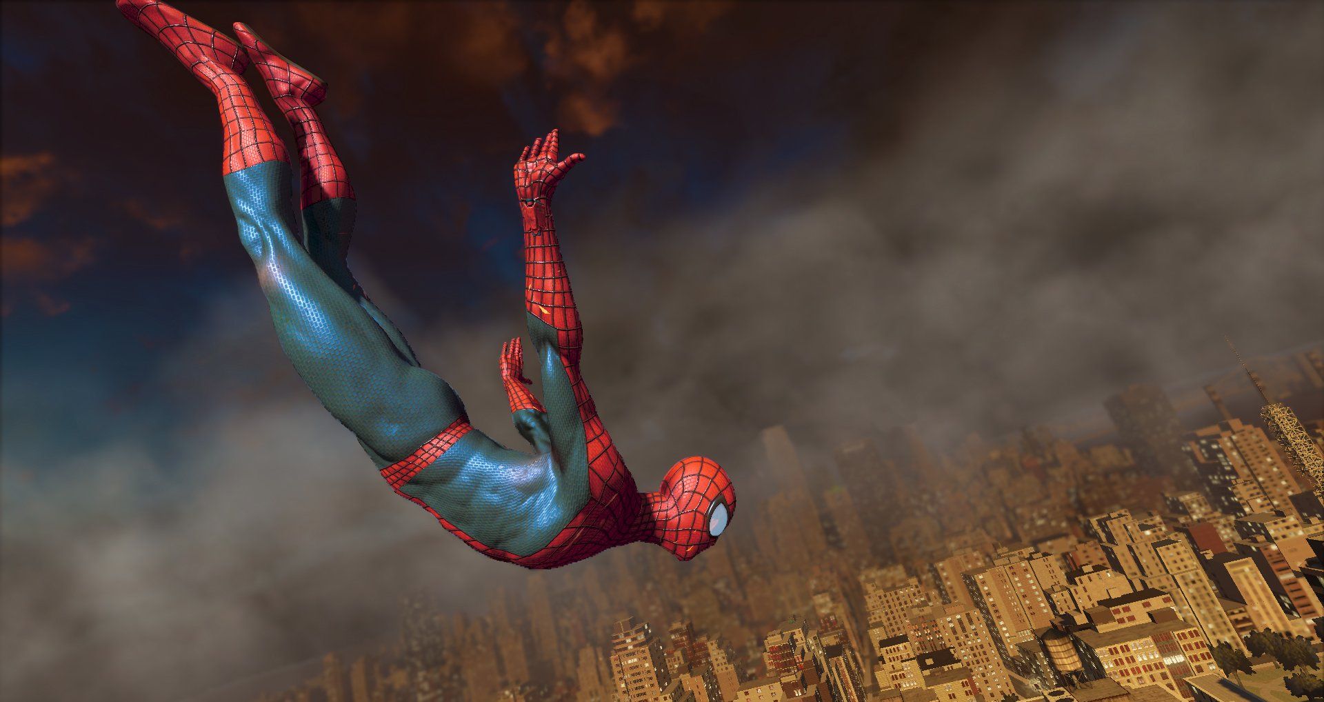 Spider-Man Flies Over City