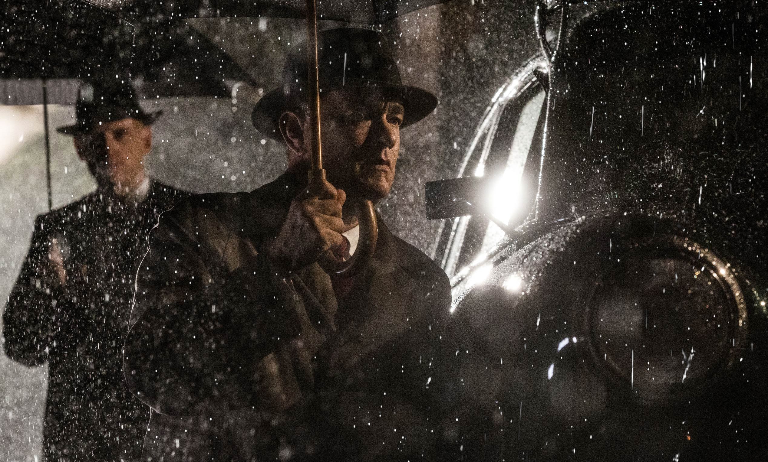Tom Hanks in the rain