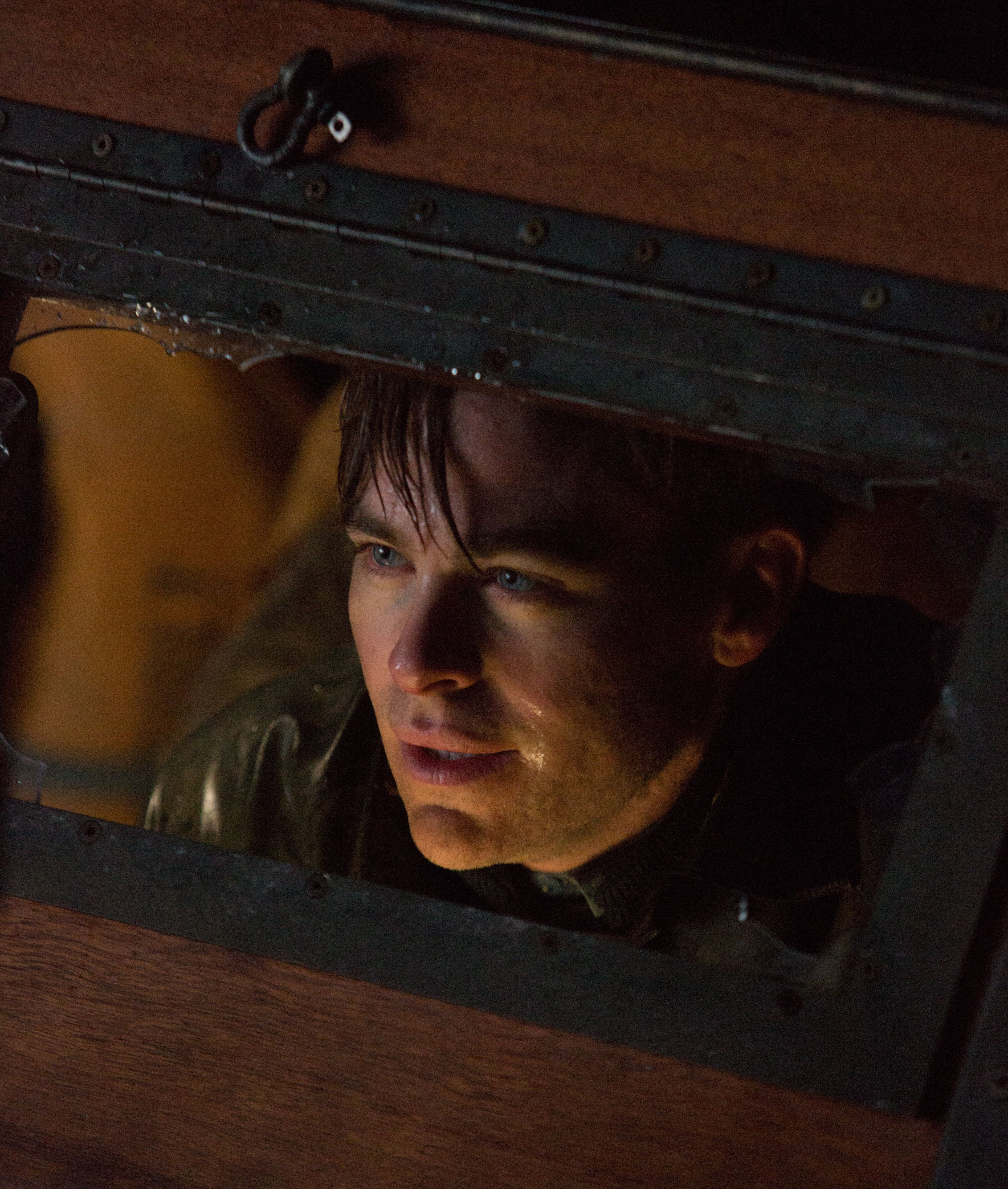 Chris Pine on boat in The Finest Hours