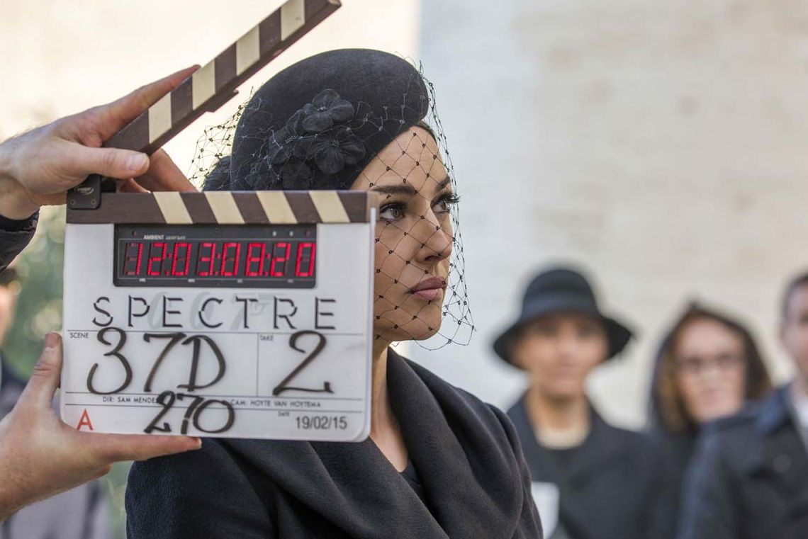 Monica Bellucci on the set of Spectre