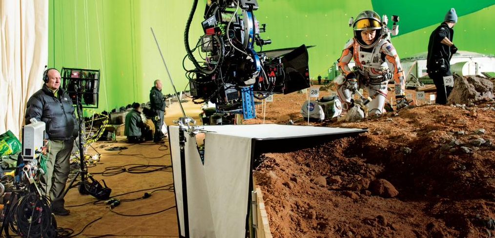 Matt Damon behind-the-scenes green screen 'The Martian'