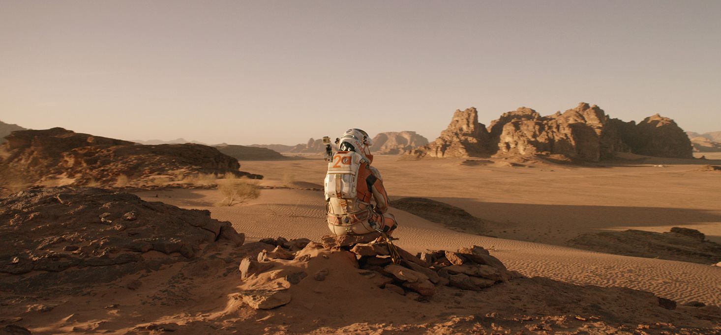 Matt Damon sits around on another planet