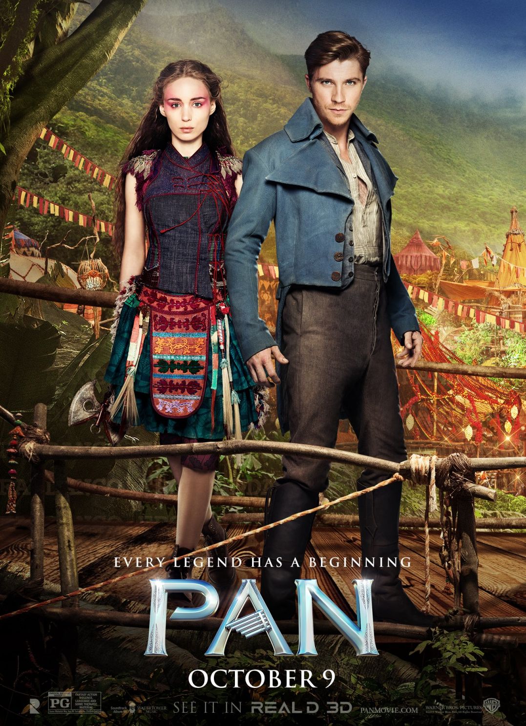 Rooney Mara and Garrett Hedlund as Tiger Lily and Hook in &#039;P